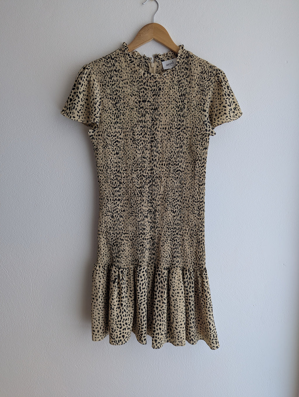 Seed Heritage Cheetah Print Shirred Dress