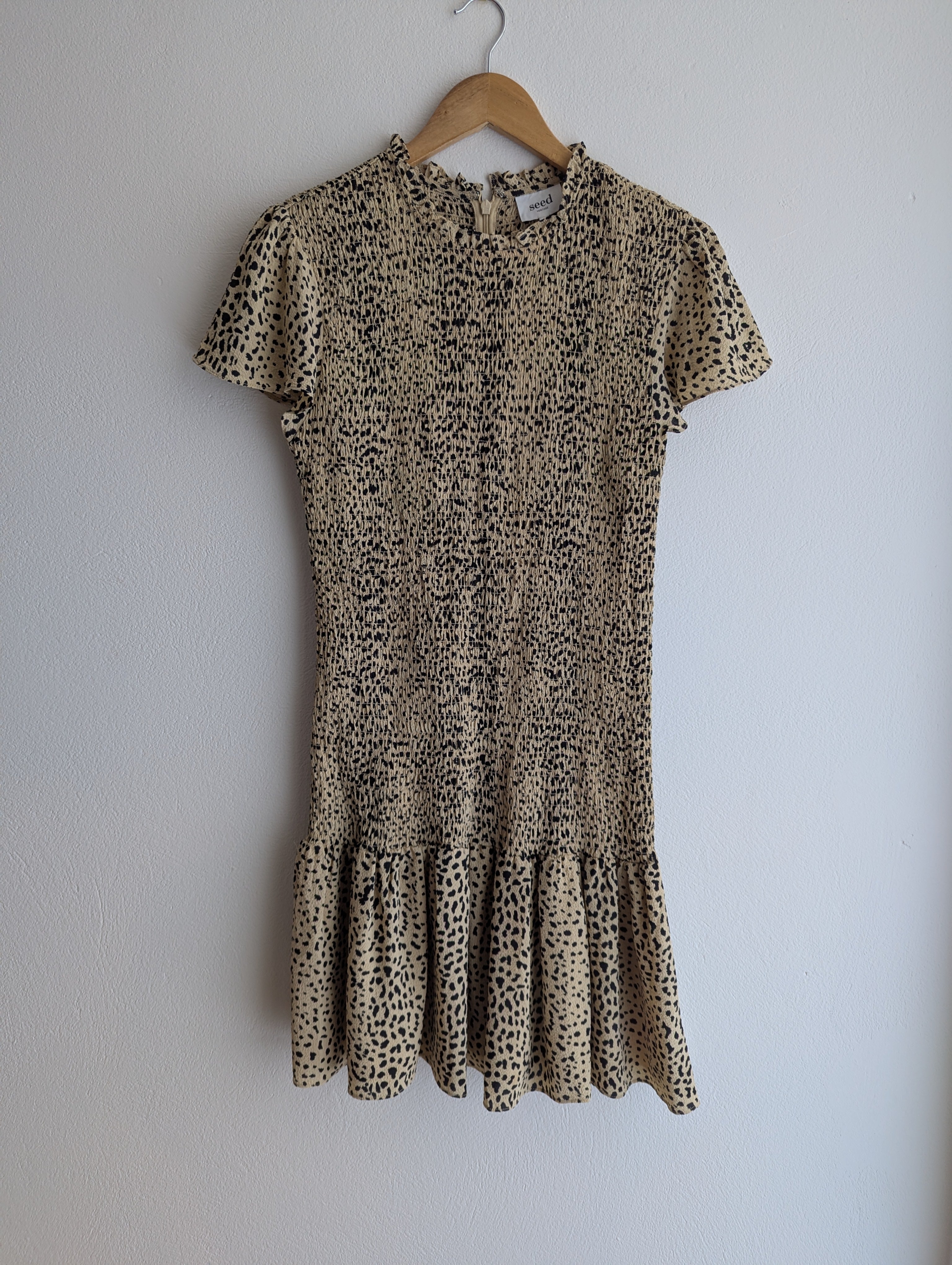Seed Heritage Cheetah Print Shirred Dress