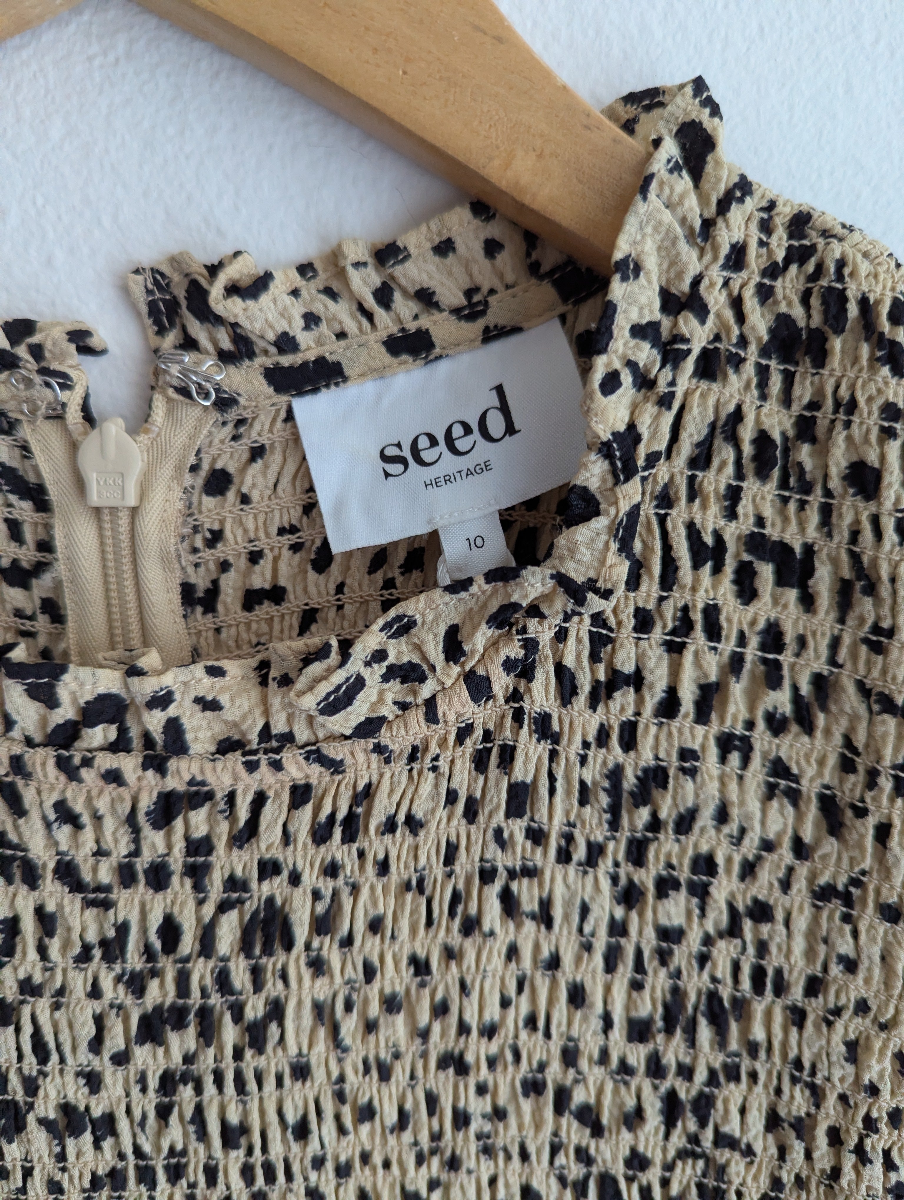 Seed Heritage Cheetah Print Shirred Dress