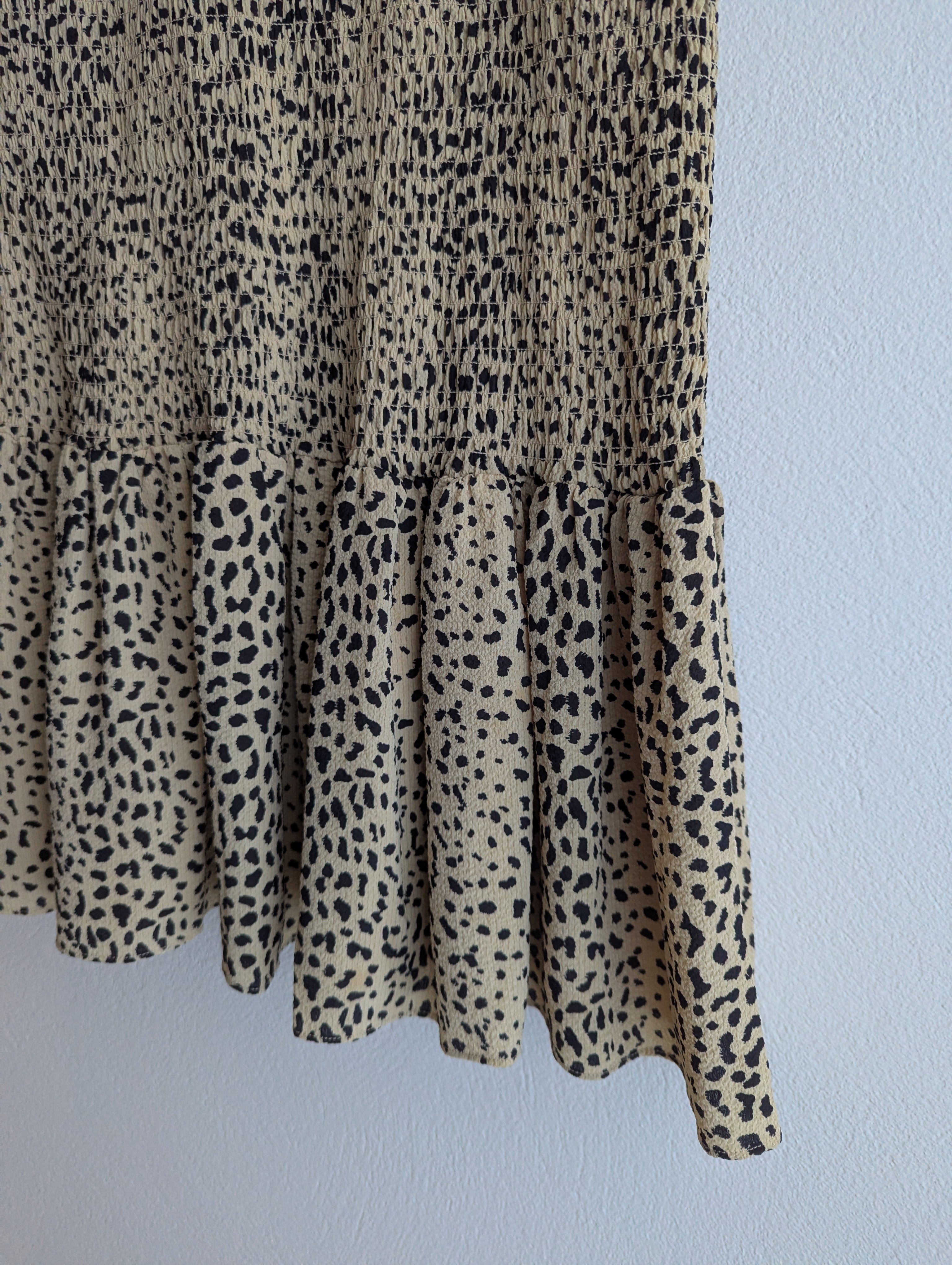 Seed Heritage Cheetah Print Shirred Dress