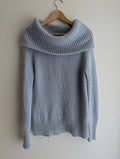 Country Road Blue Off-Shoulder Jumper