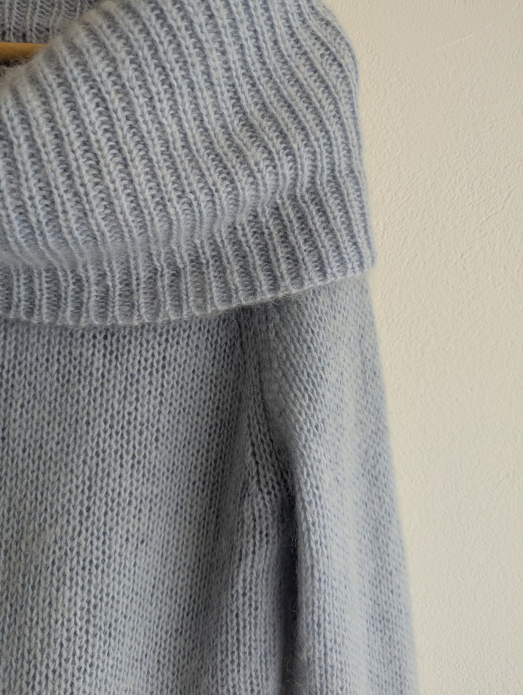 Country Road Blue Off-Shoulder Jumper