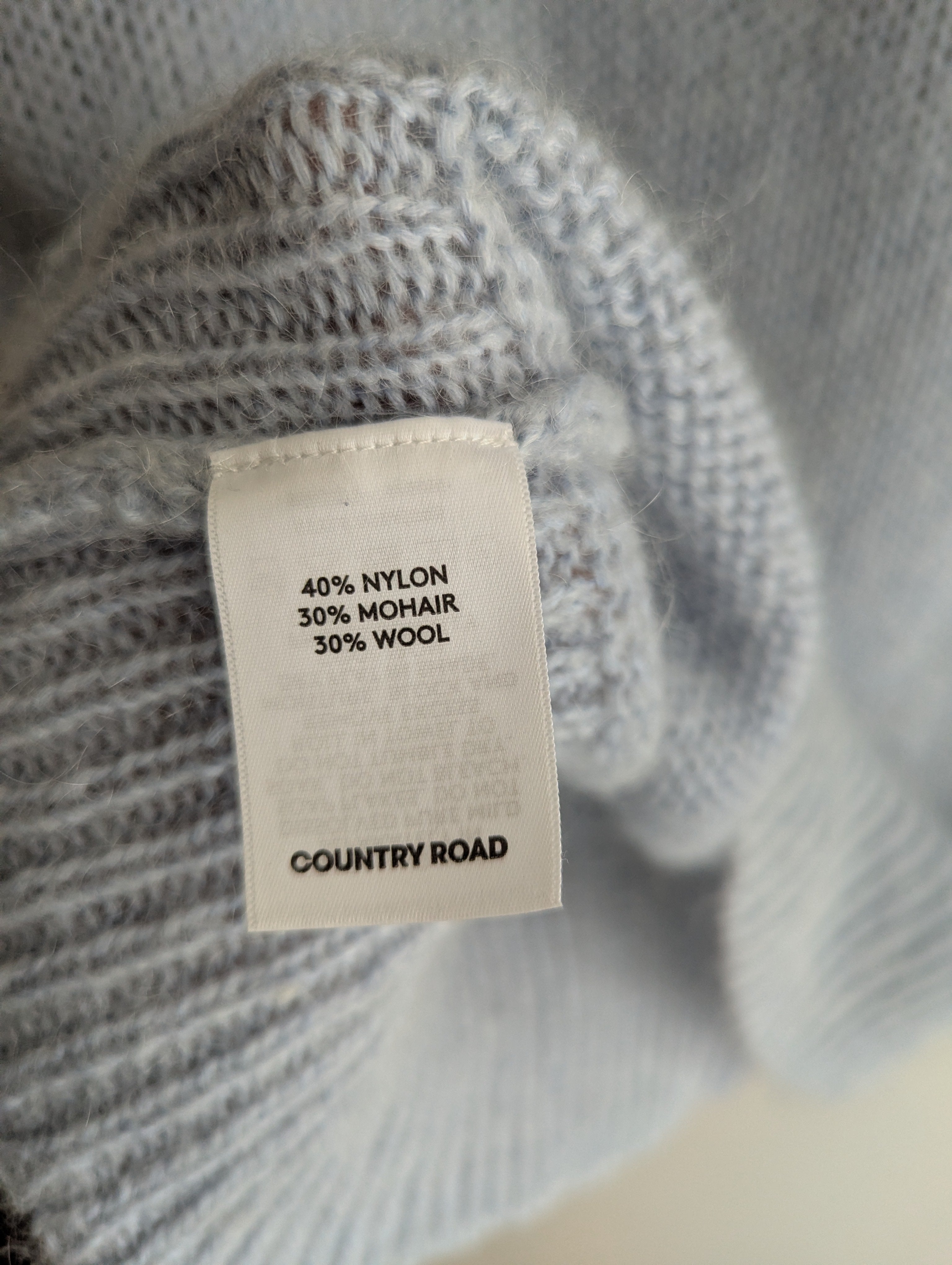 Country Road Blue Off-Shoulder Jumper