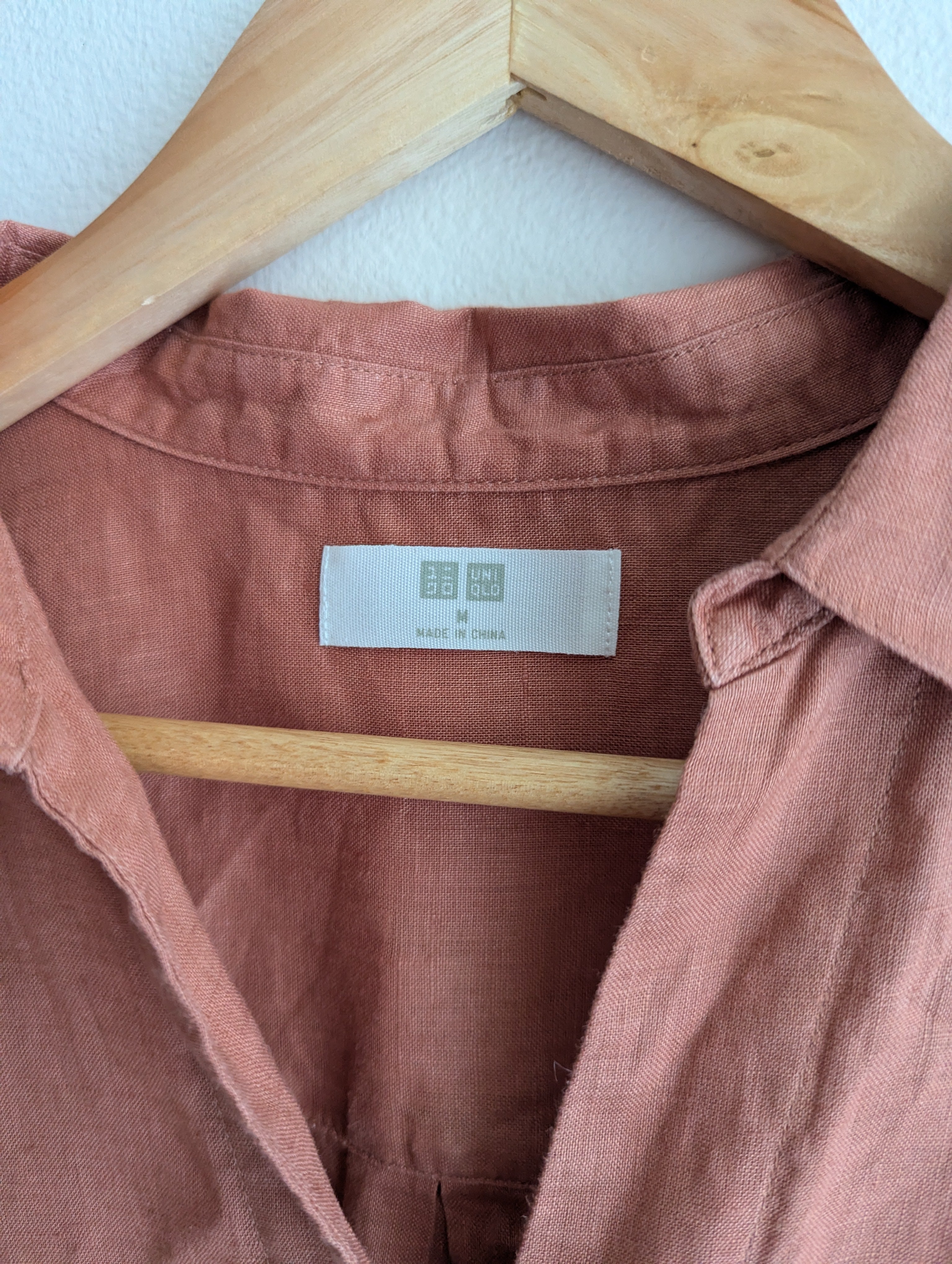 Uniqlo Linen Skipper Collar 3/4 Sleeve Shirt