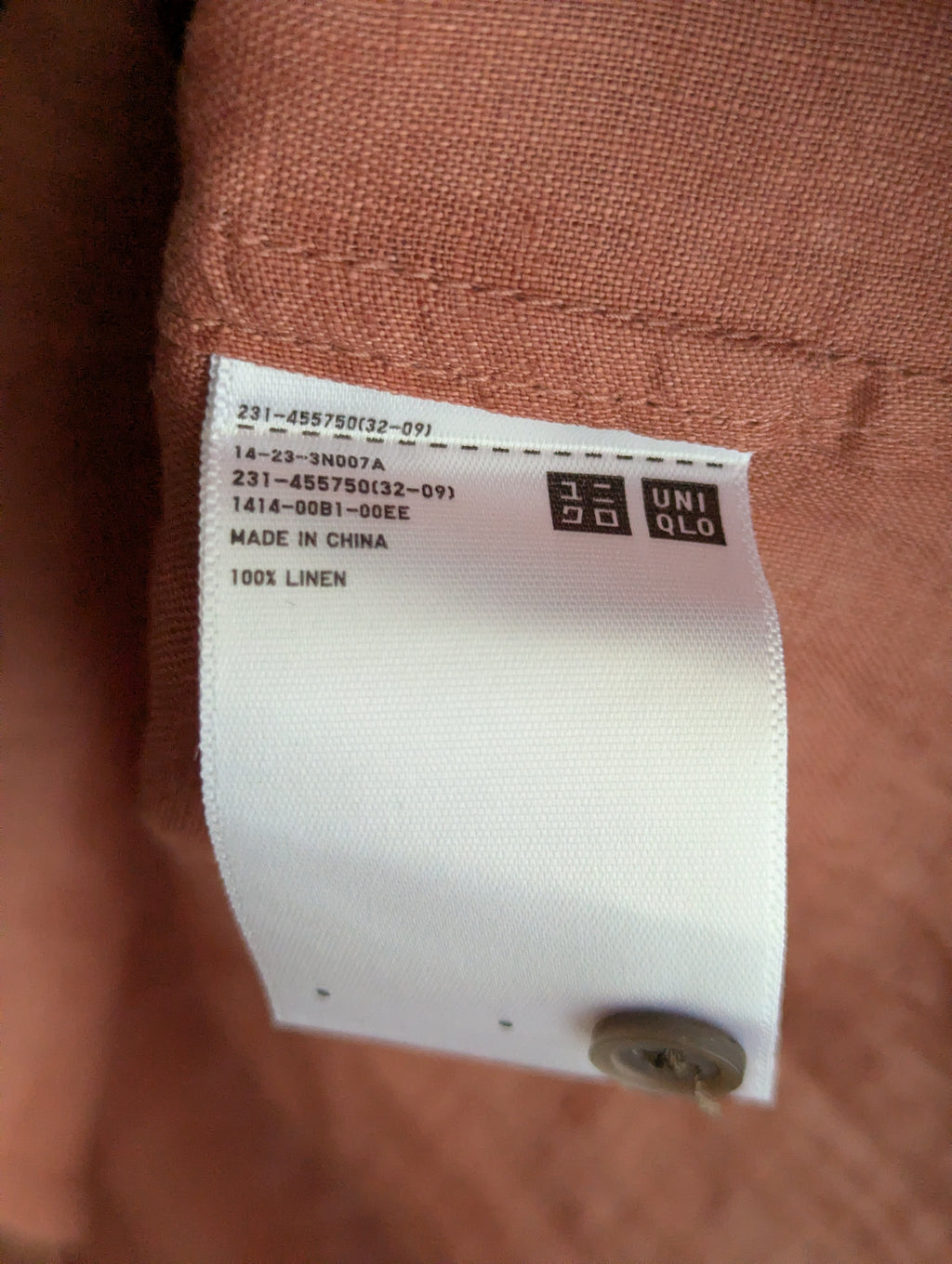 Uniqlo Linen Skipper Collar 3/4 Sleeve Shirt