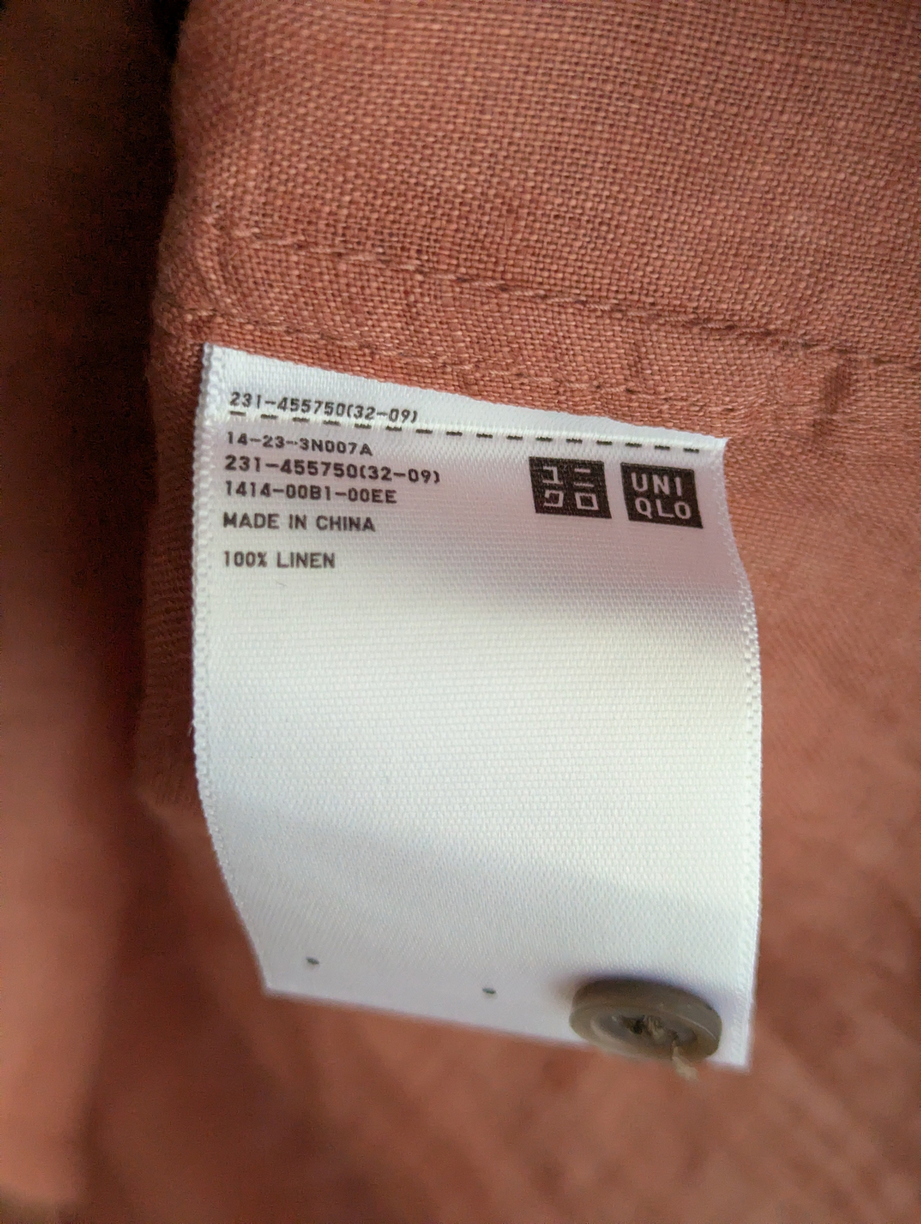 Uniqlo Linen Skipper Collar 3/4 Sleeve Shirt