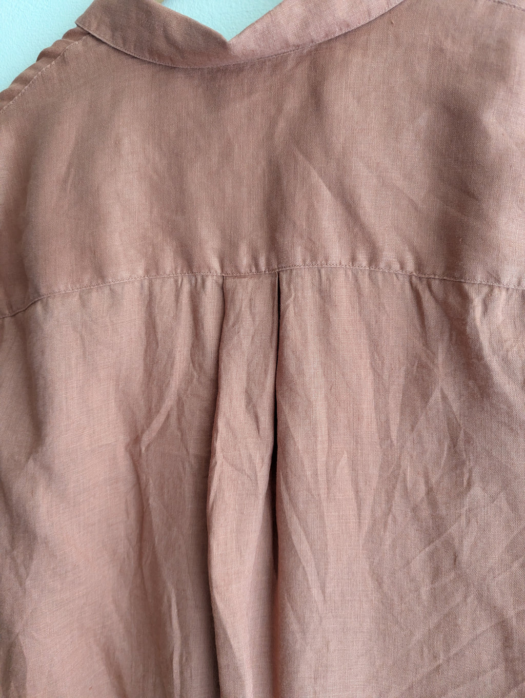 Uniqlo Linen Skipper Collar 3/4 Sleeve Shirt