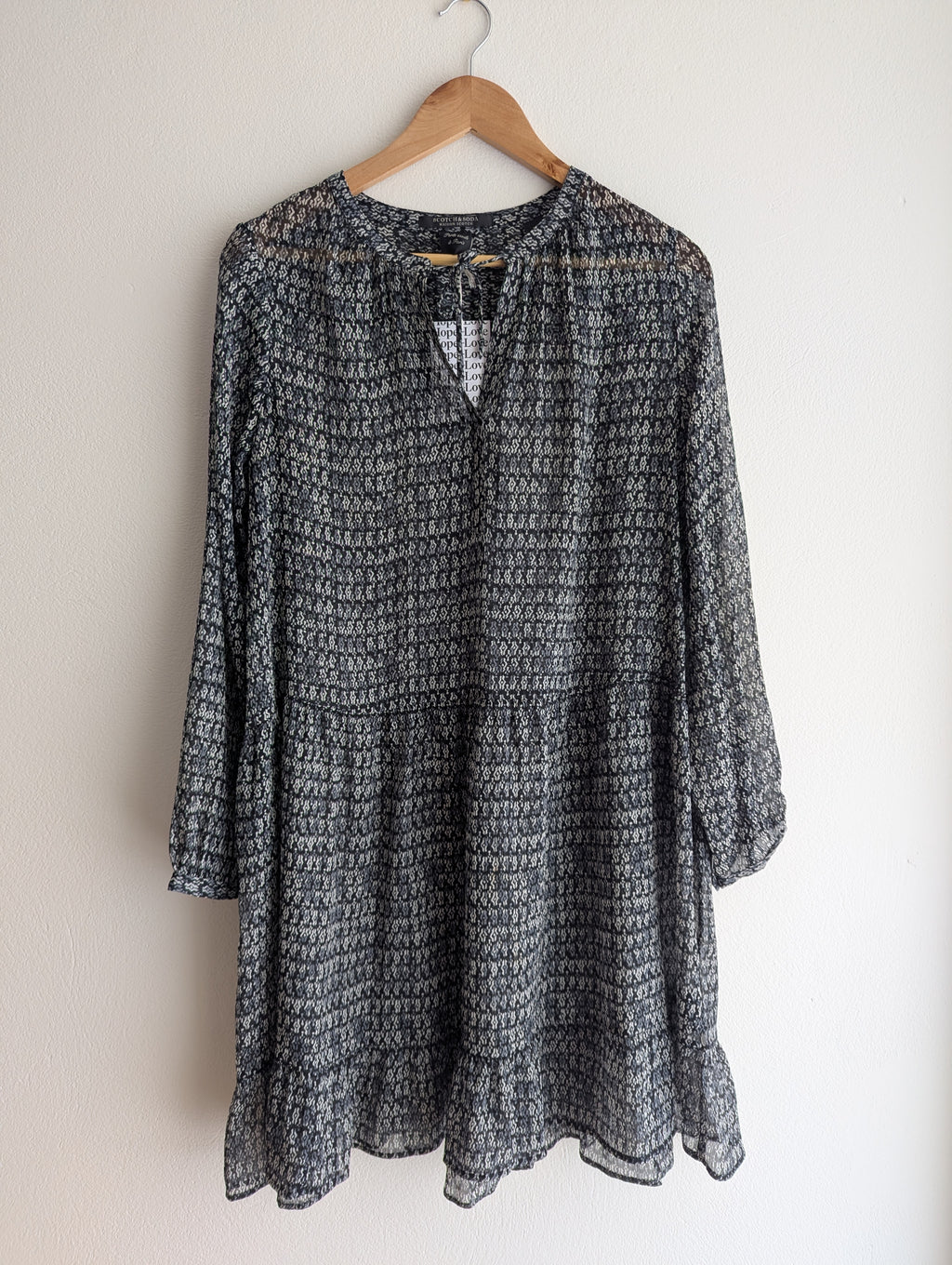 Scotch & Soda Sheer Geometric Print Dress
