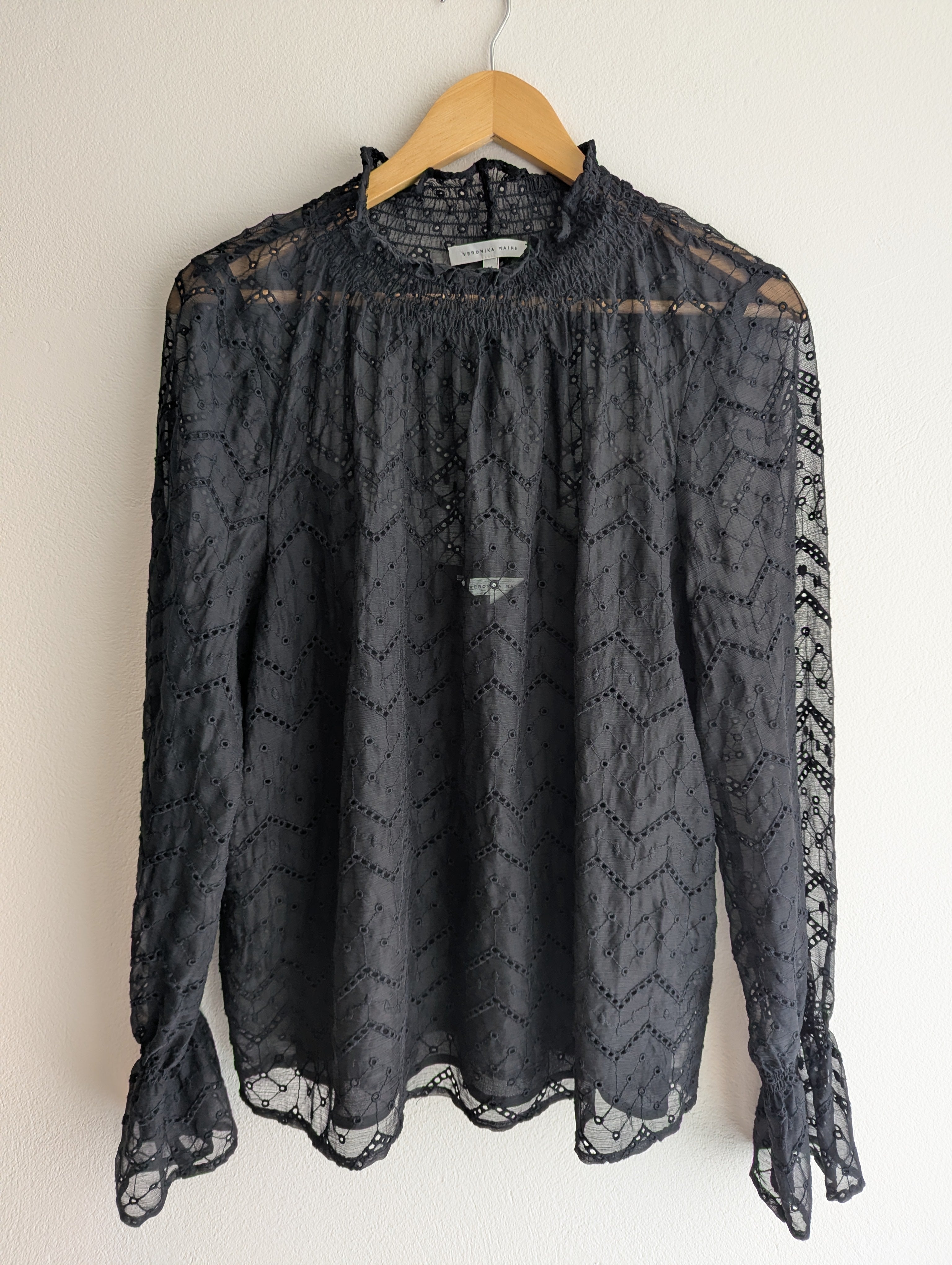 Veronika Maine Sheer Long Sleeve Top