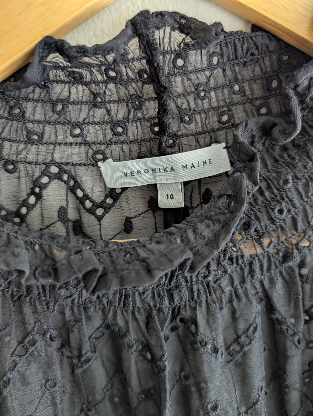 Veronika Maine Sheer Long Sleeve Top