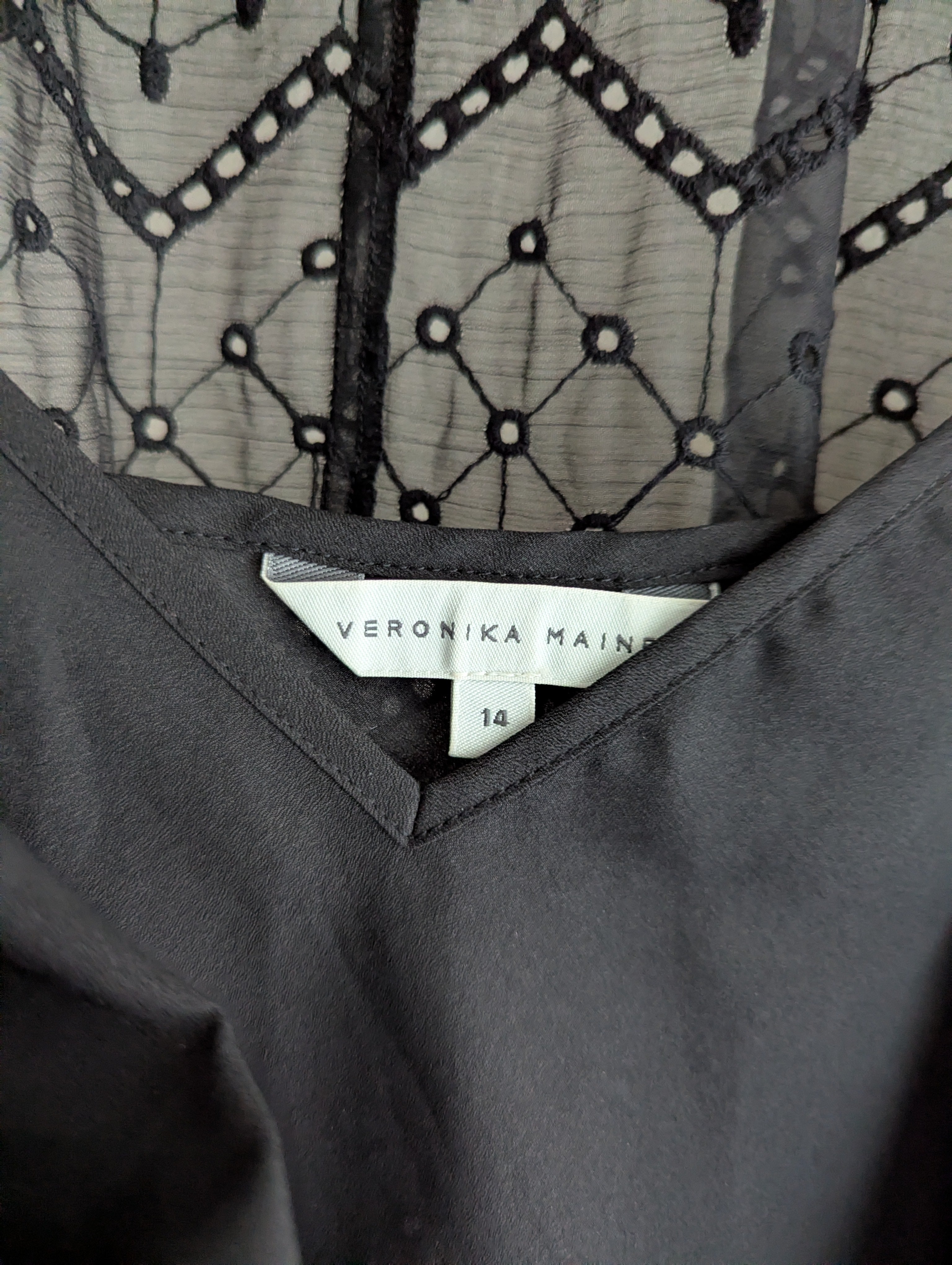 Veronika Maine Sheer Long Sleeve Top