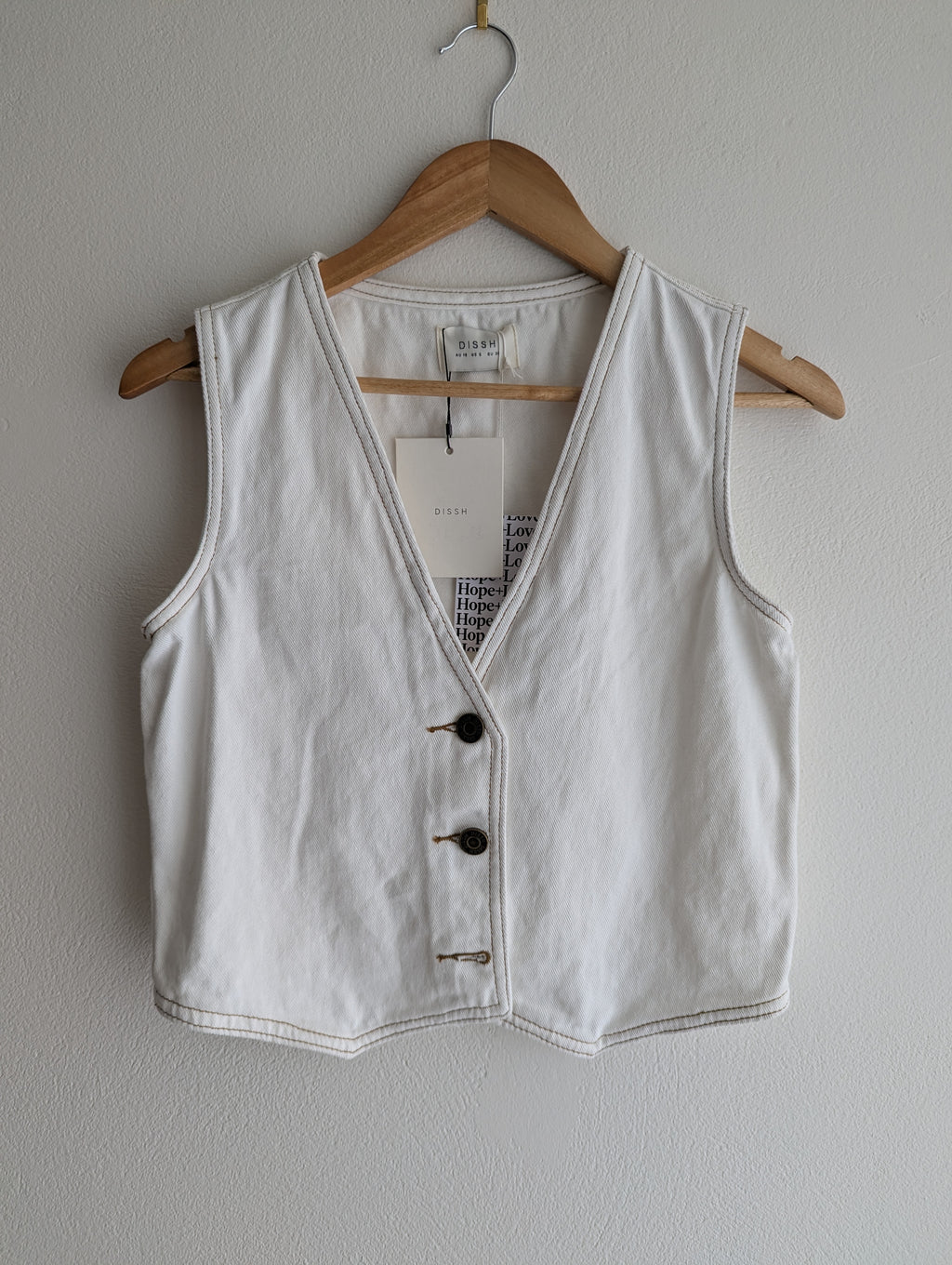 Dissh White Denim Vest