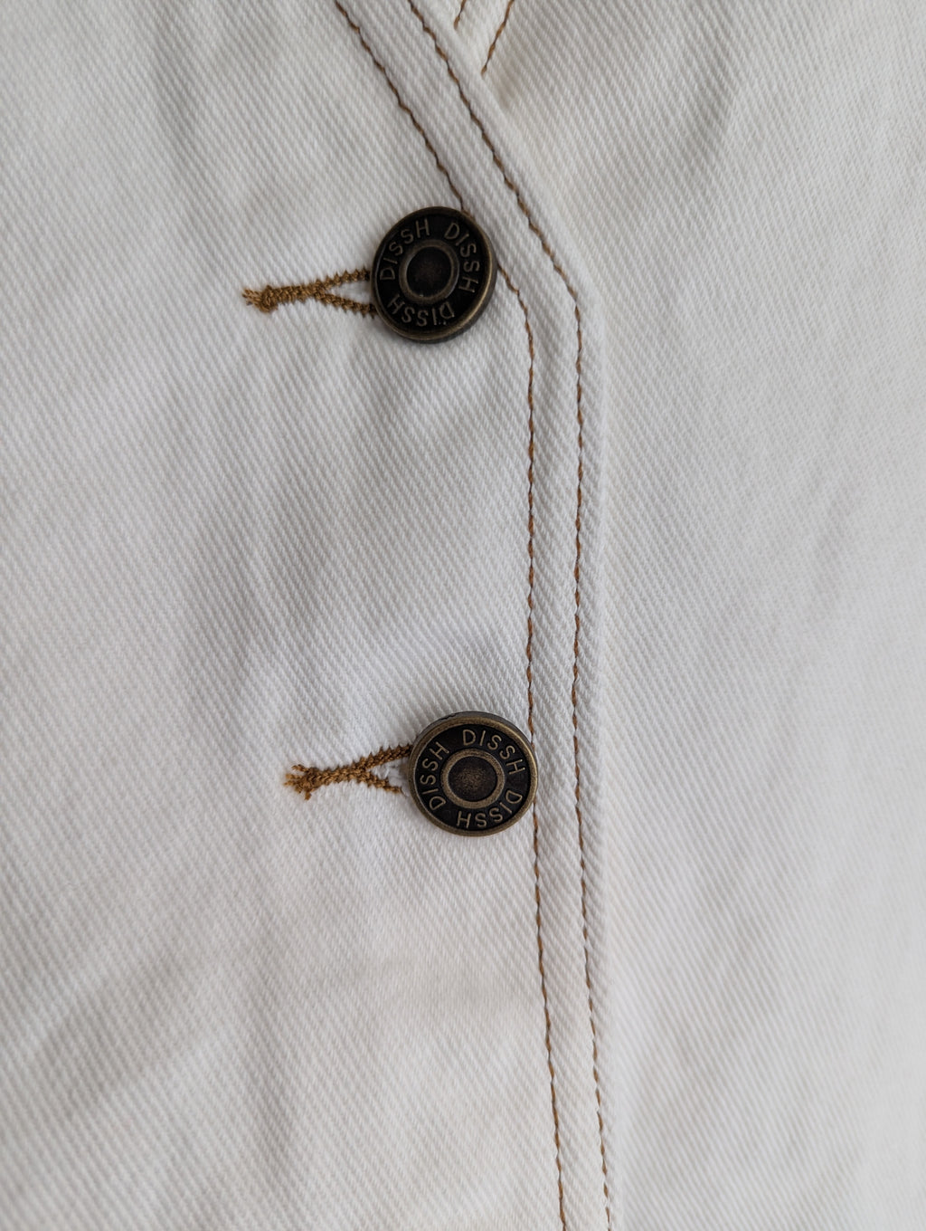 Dissh White Denim Vest