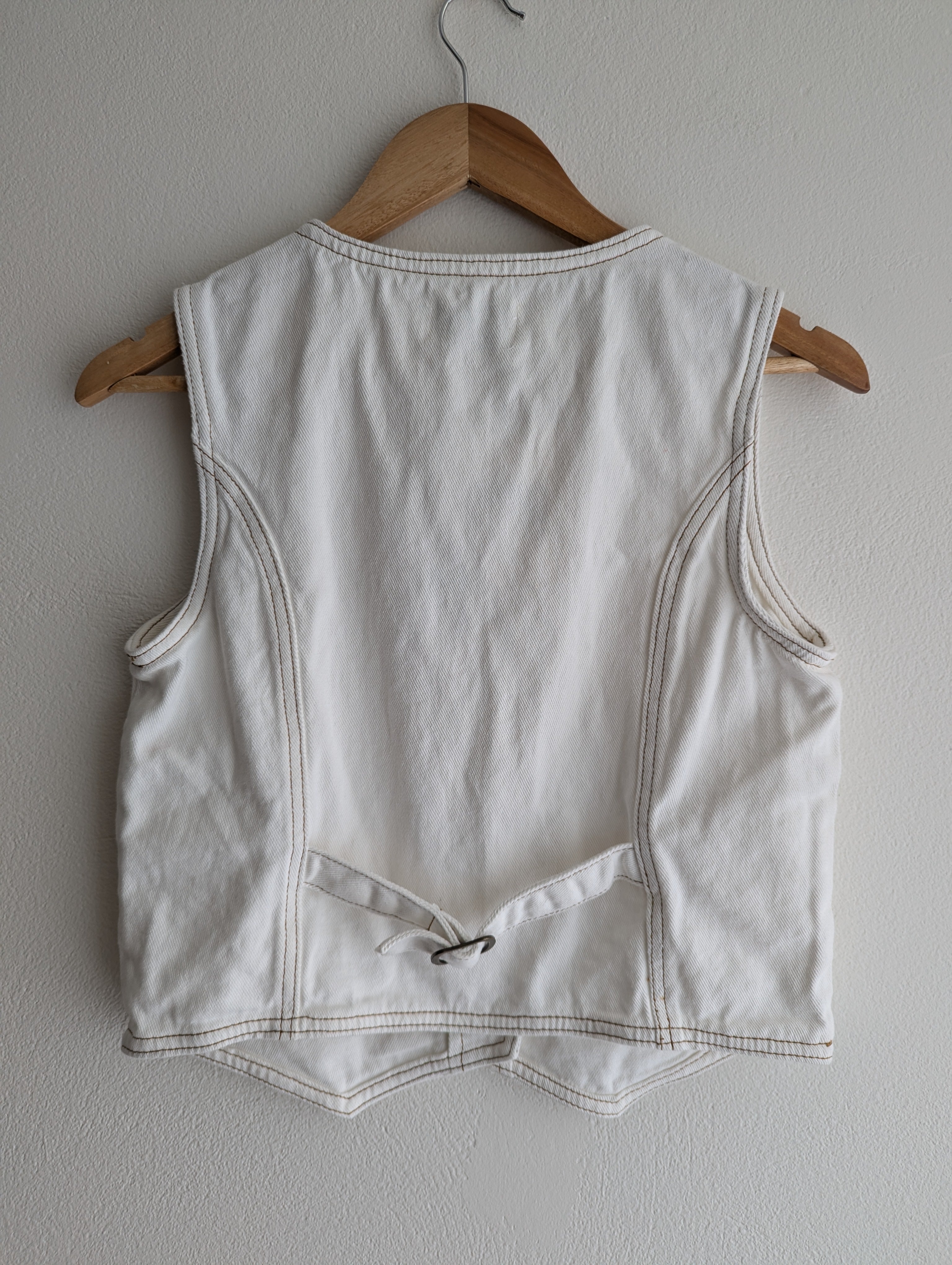 Dissh White Denim Vest