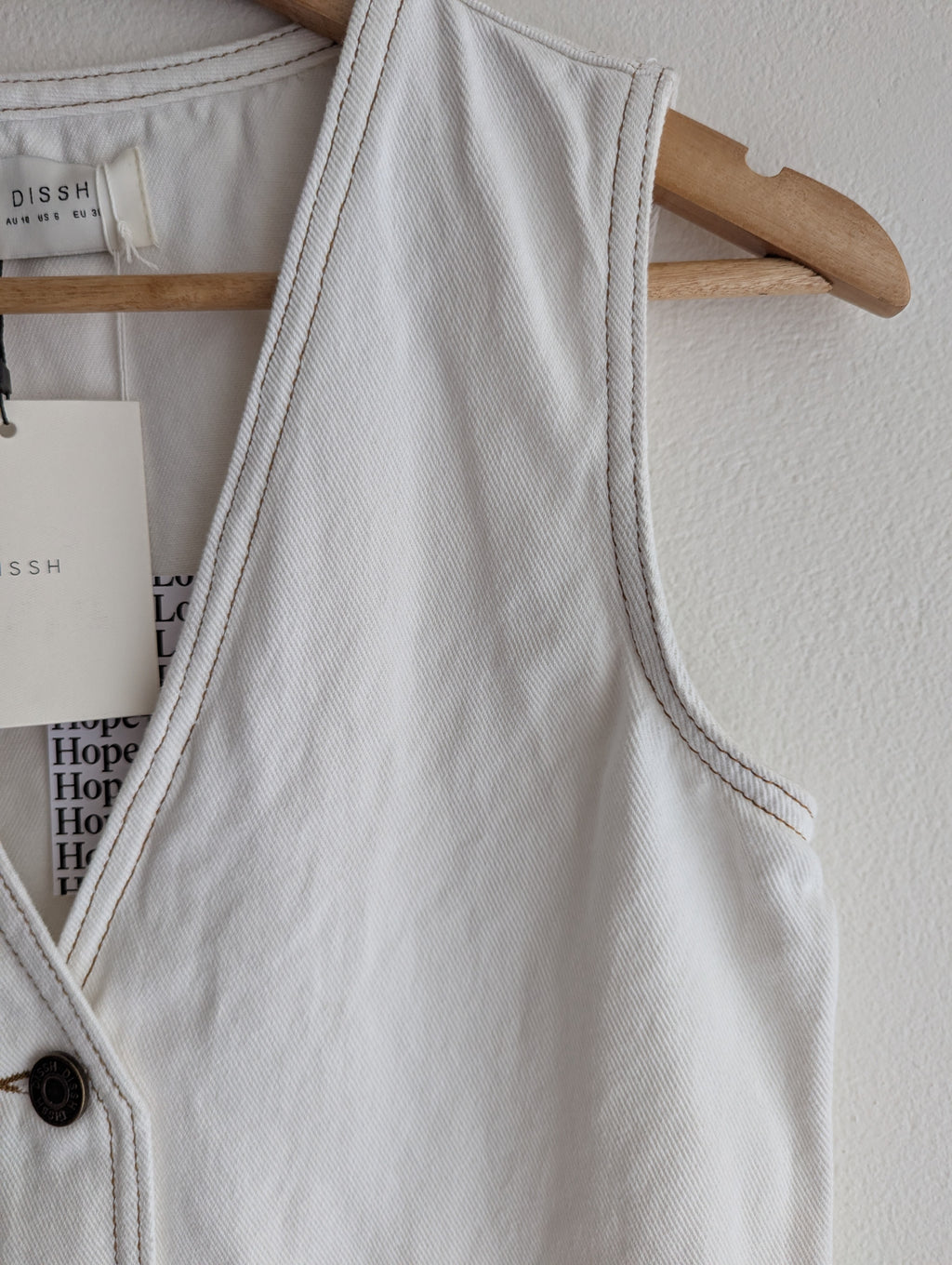 Dissh White Denim Vest