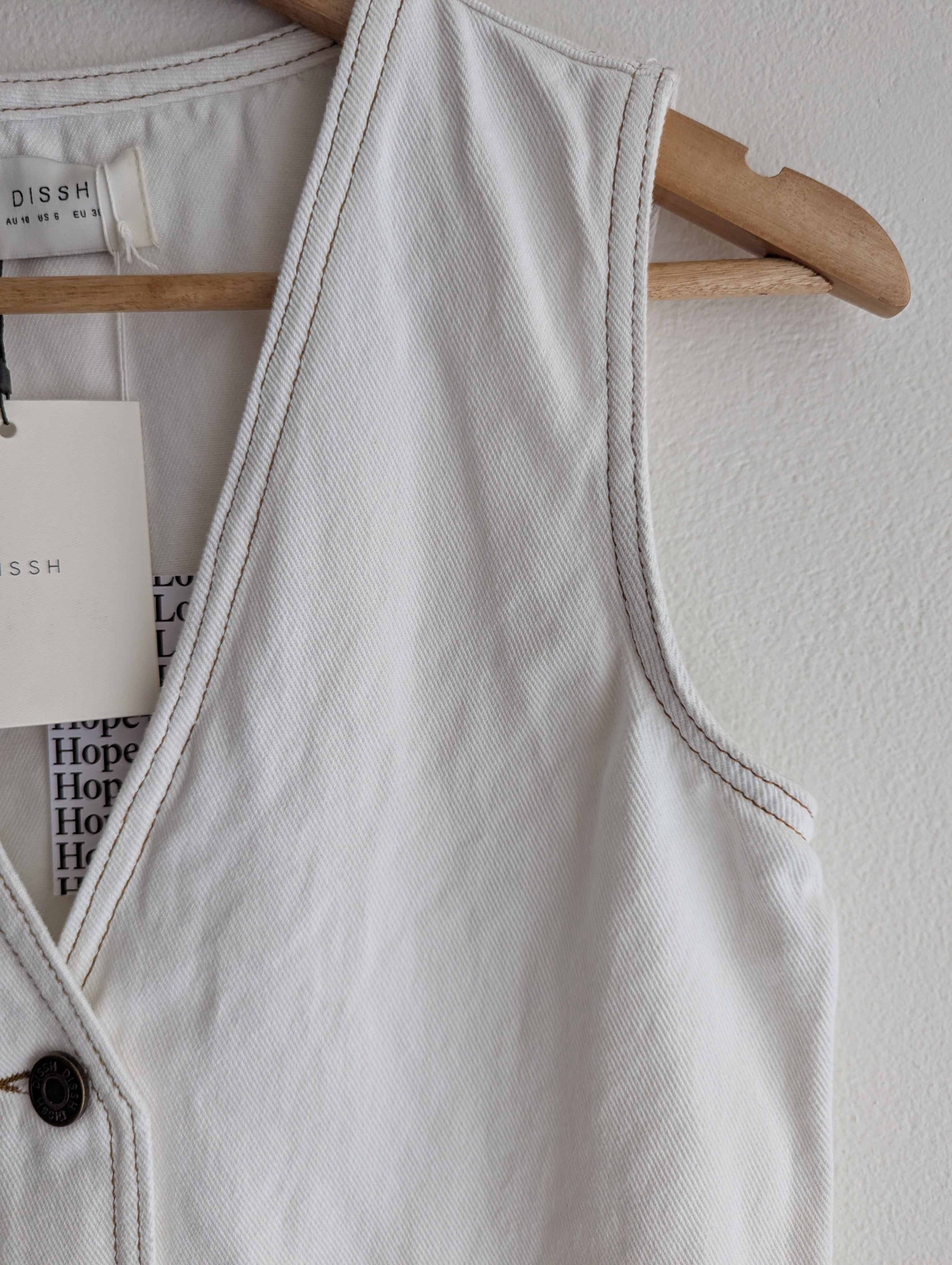 Dissh White Denim Vest