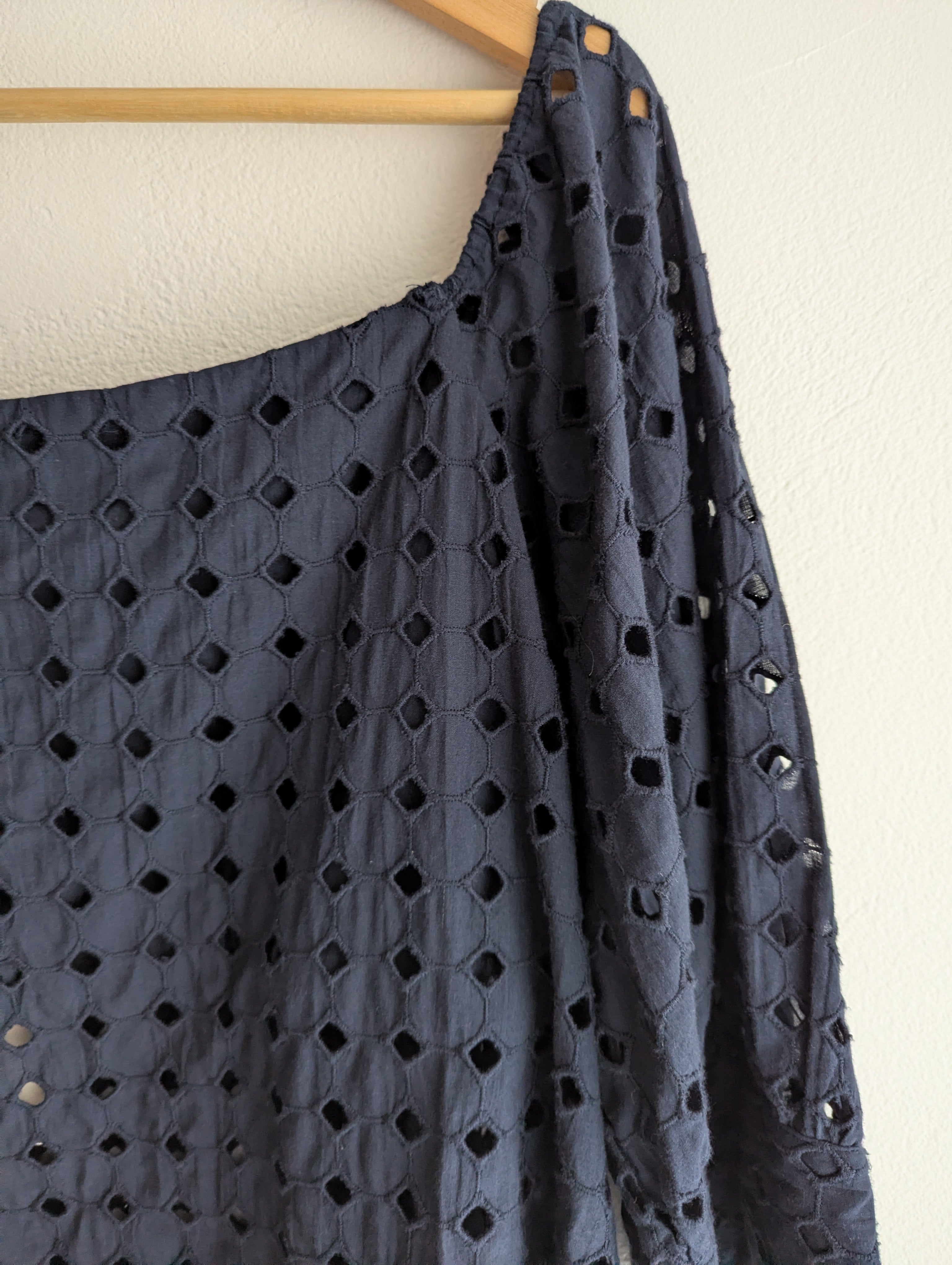 Once Was Off-Shoulder Navy Top
