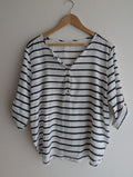 Linen & Cotton Navy & White Stripe Shirt