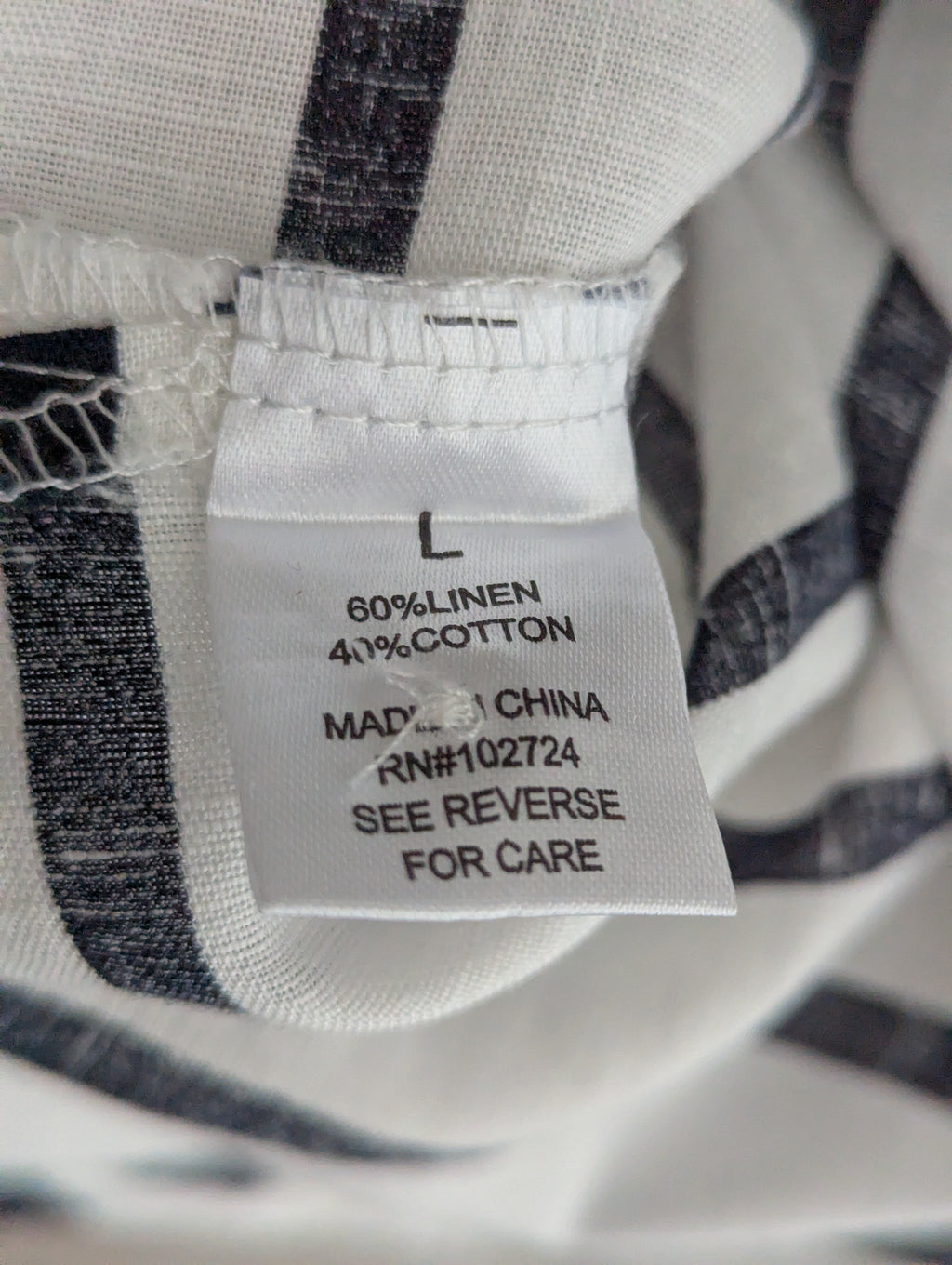 Linen & Cotton Navy & White Stripe Shirt