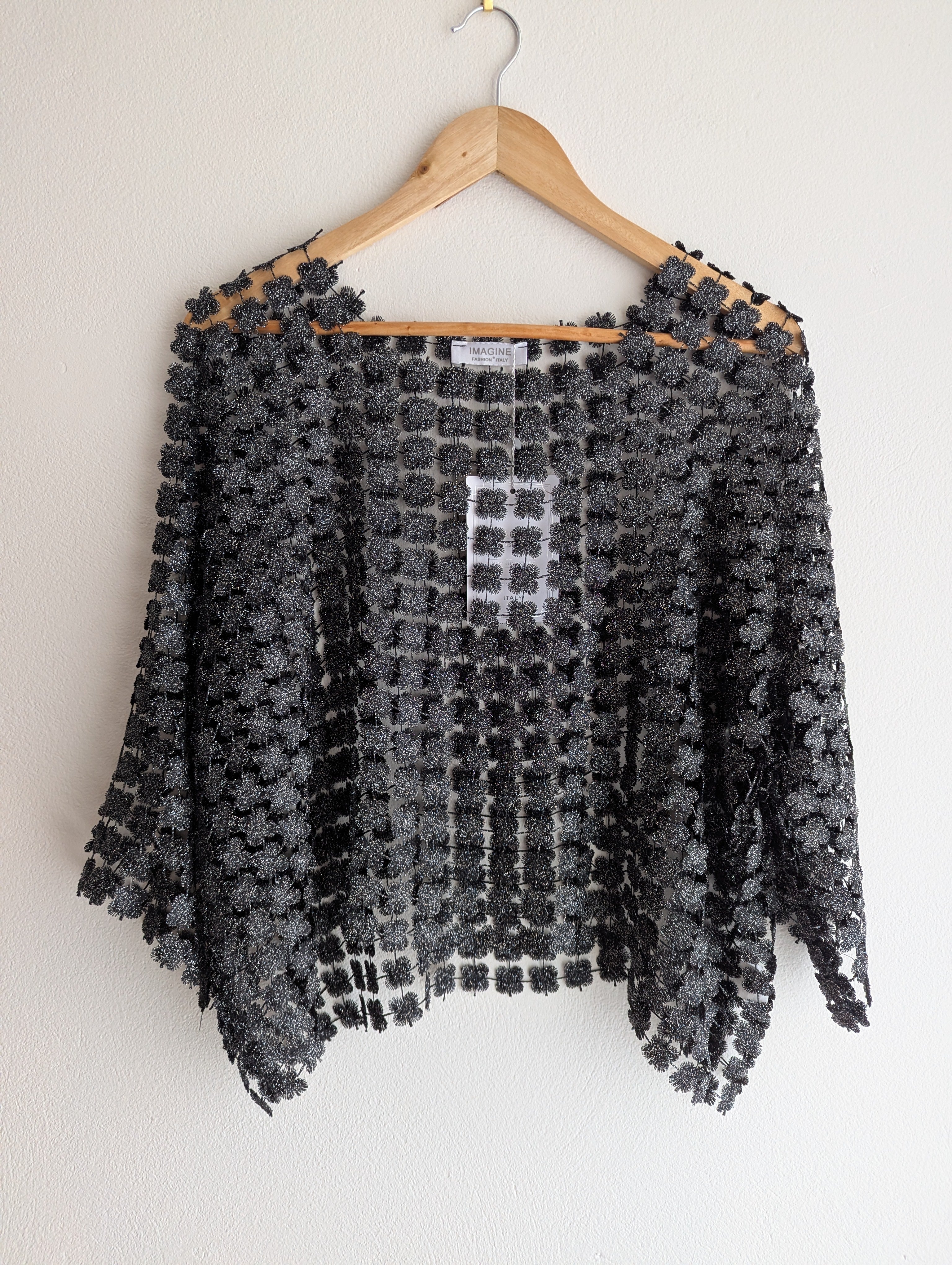 Imagine Fashion Italy Sheer Metallic Top