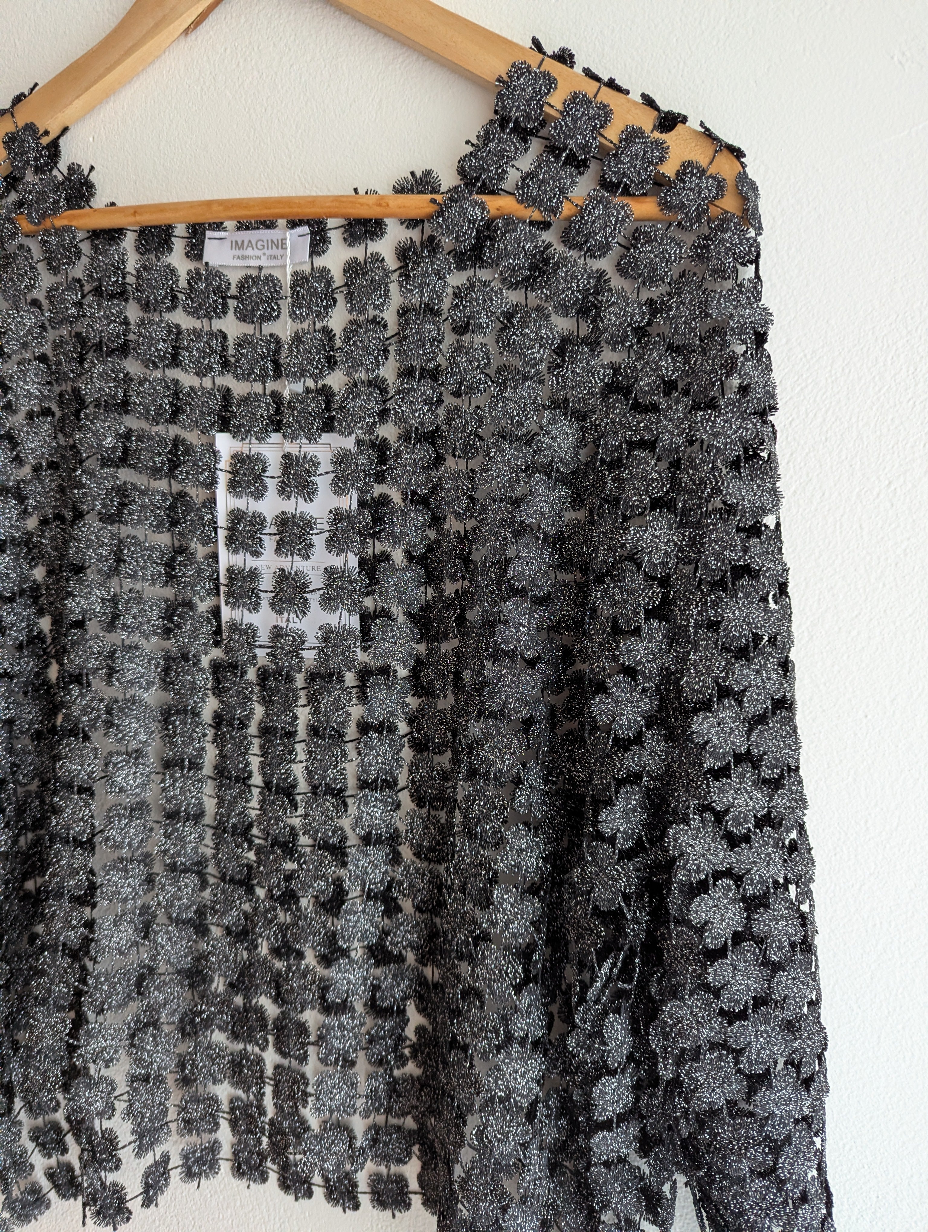 Imagine Fashion Italy Sheer Metallic Top
