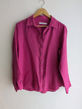 Sportscraft Magenta Linen Button-Down Shirt