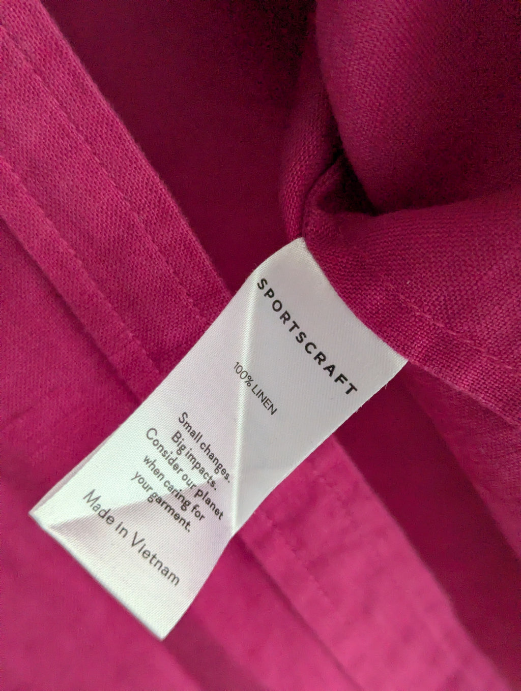 Sportscraft Magenta Linen Button-Down Shirt