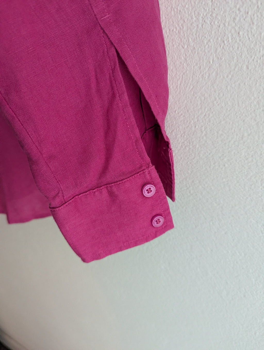 Sportscraft Magenta Linen Button-Down Shirt