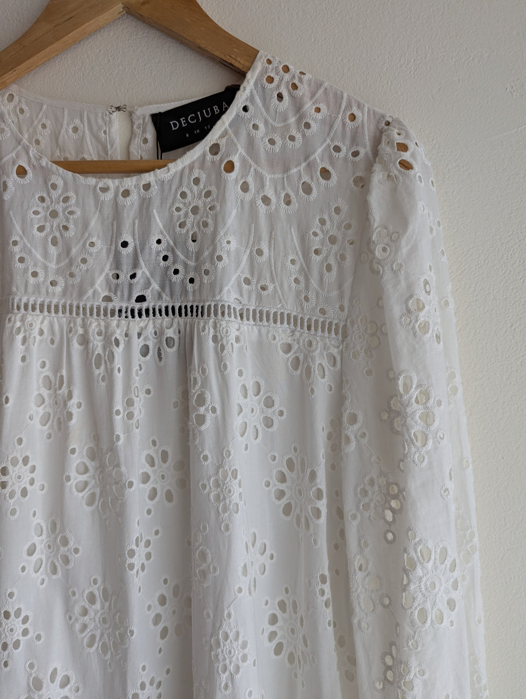 Decjuba Broderie Anglaise Long Sleeve Dress