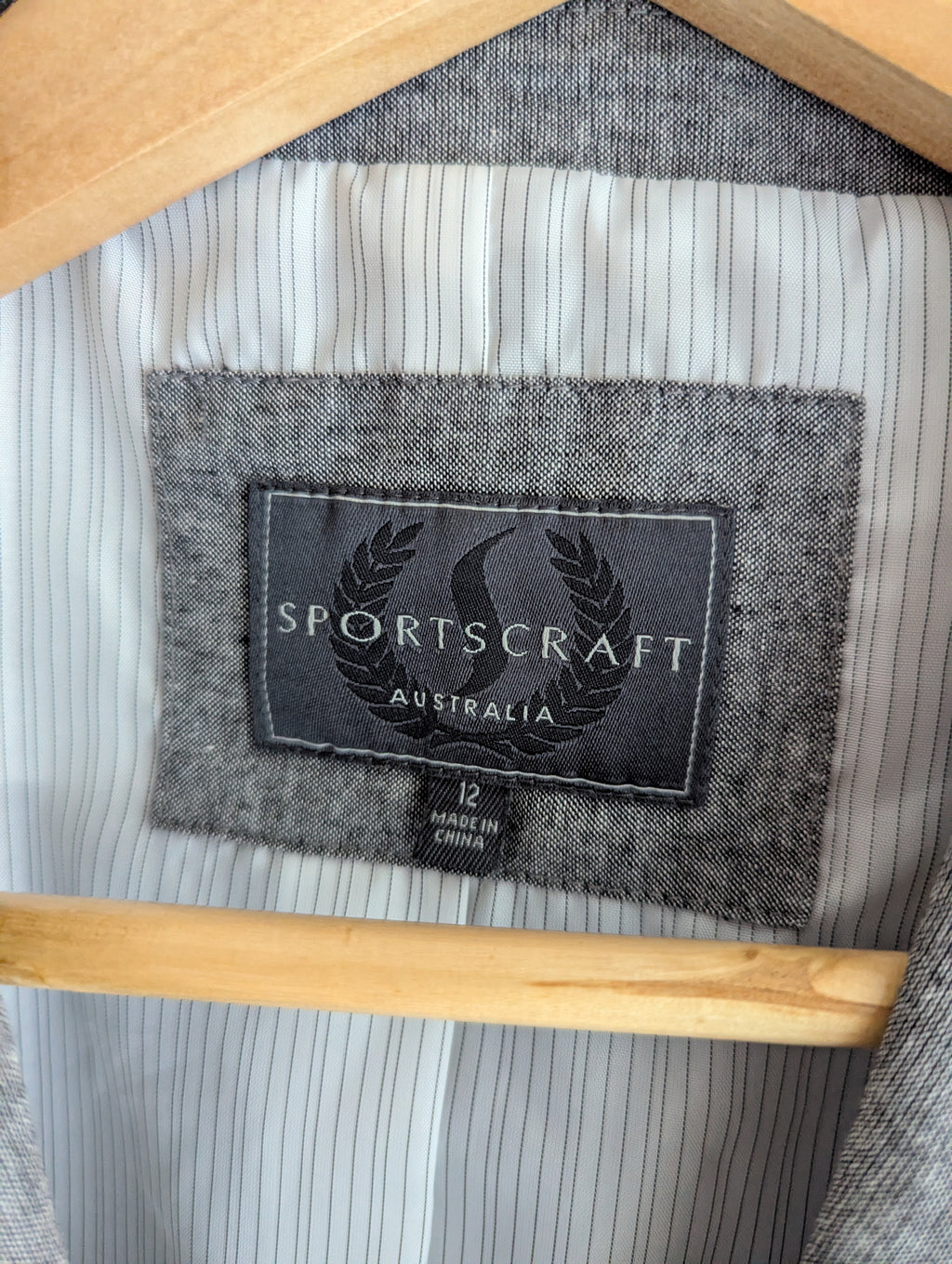 Sportscraft Cotton & Ramie Grey Blazer