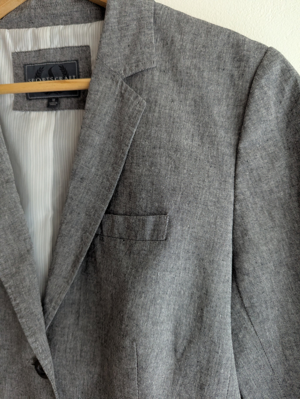 Sportscraft Cotton & Ramie Grey Blazer