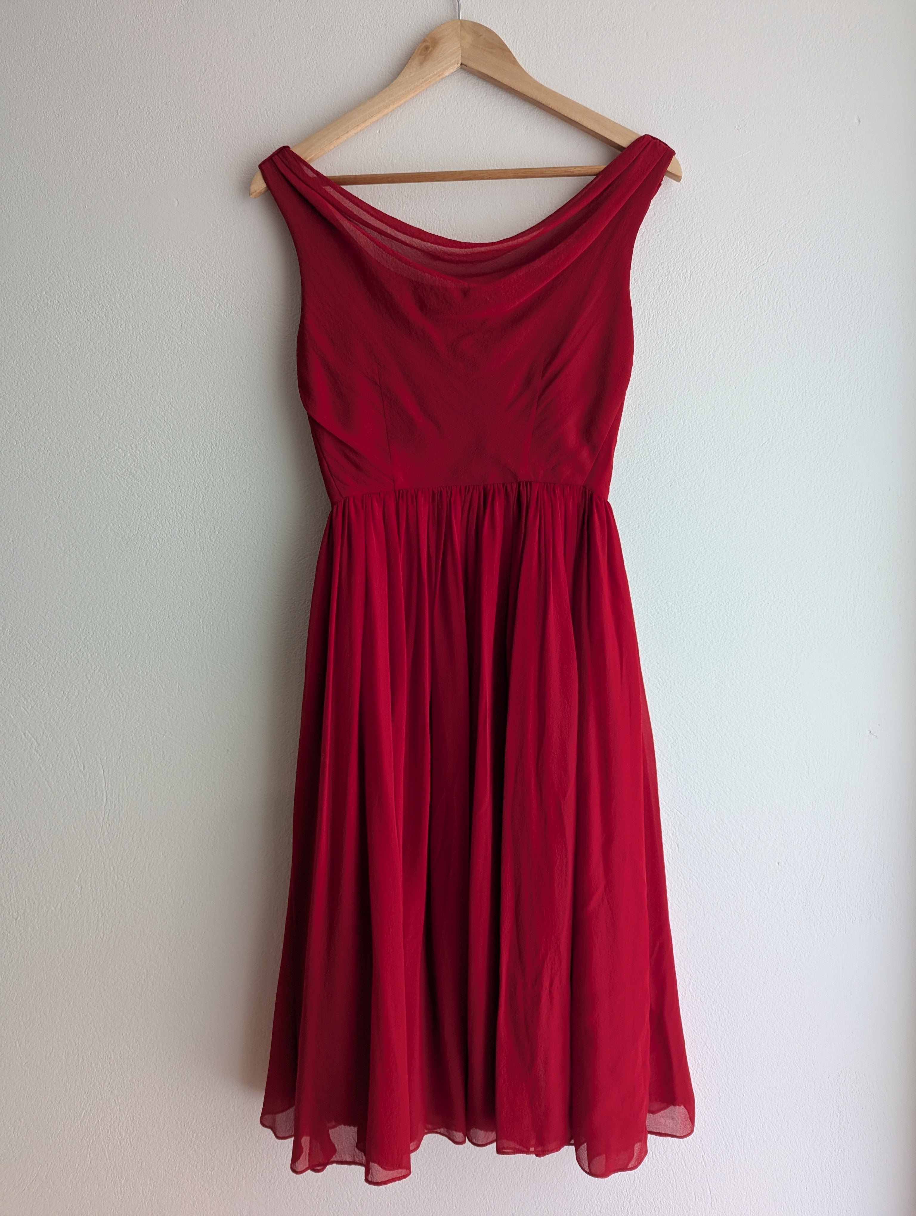 Moulinette Soeurs French Silk Red Tea Dress