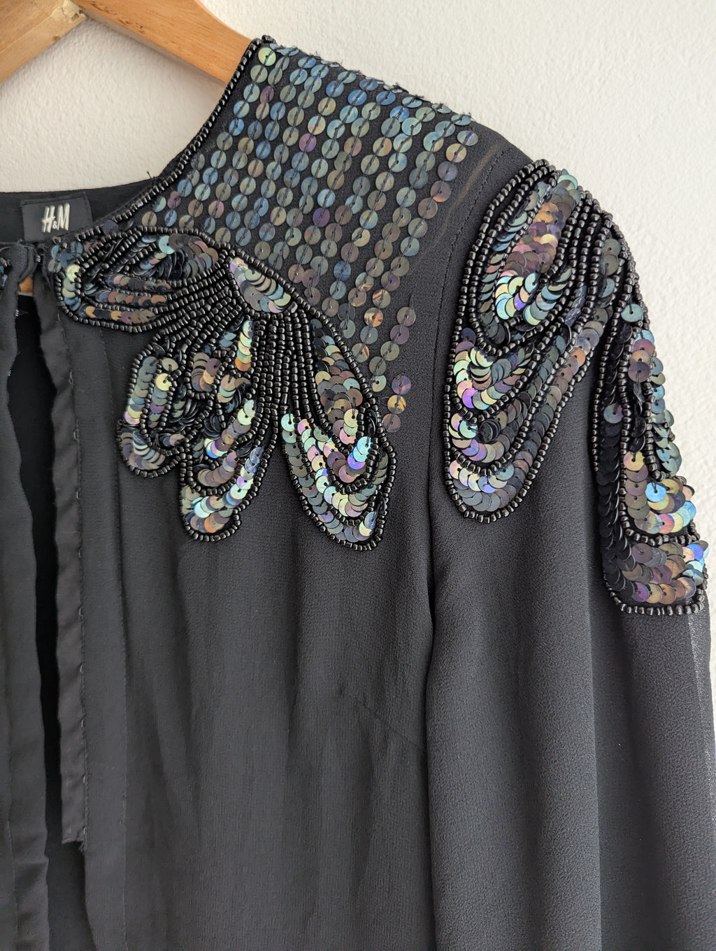 H&M Sequin Black Top