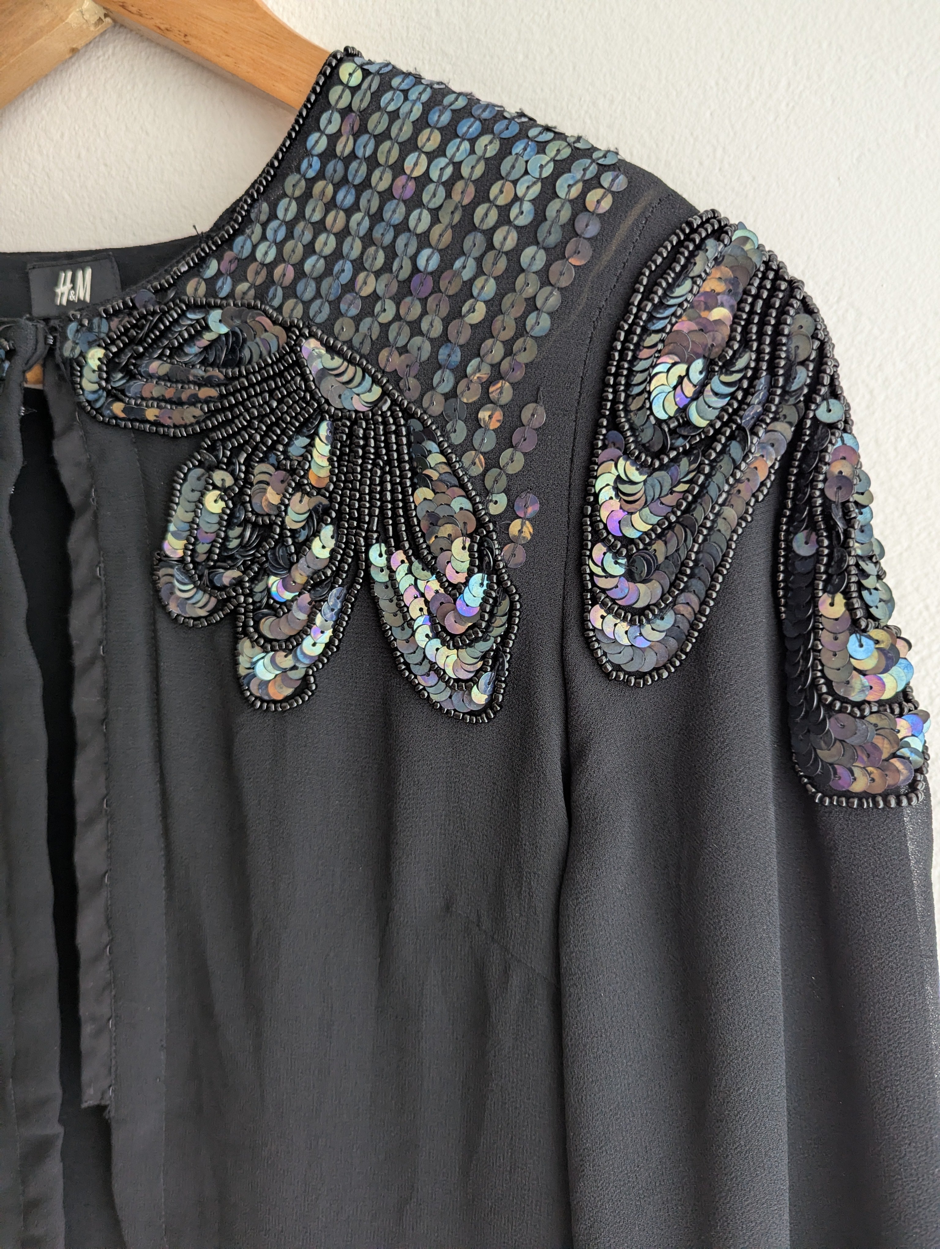 H&M Sequin Black Top