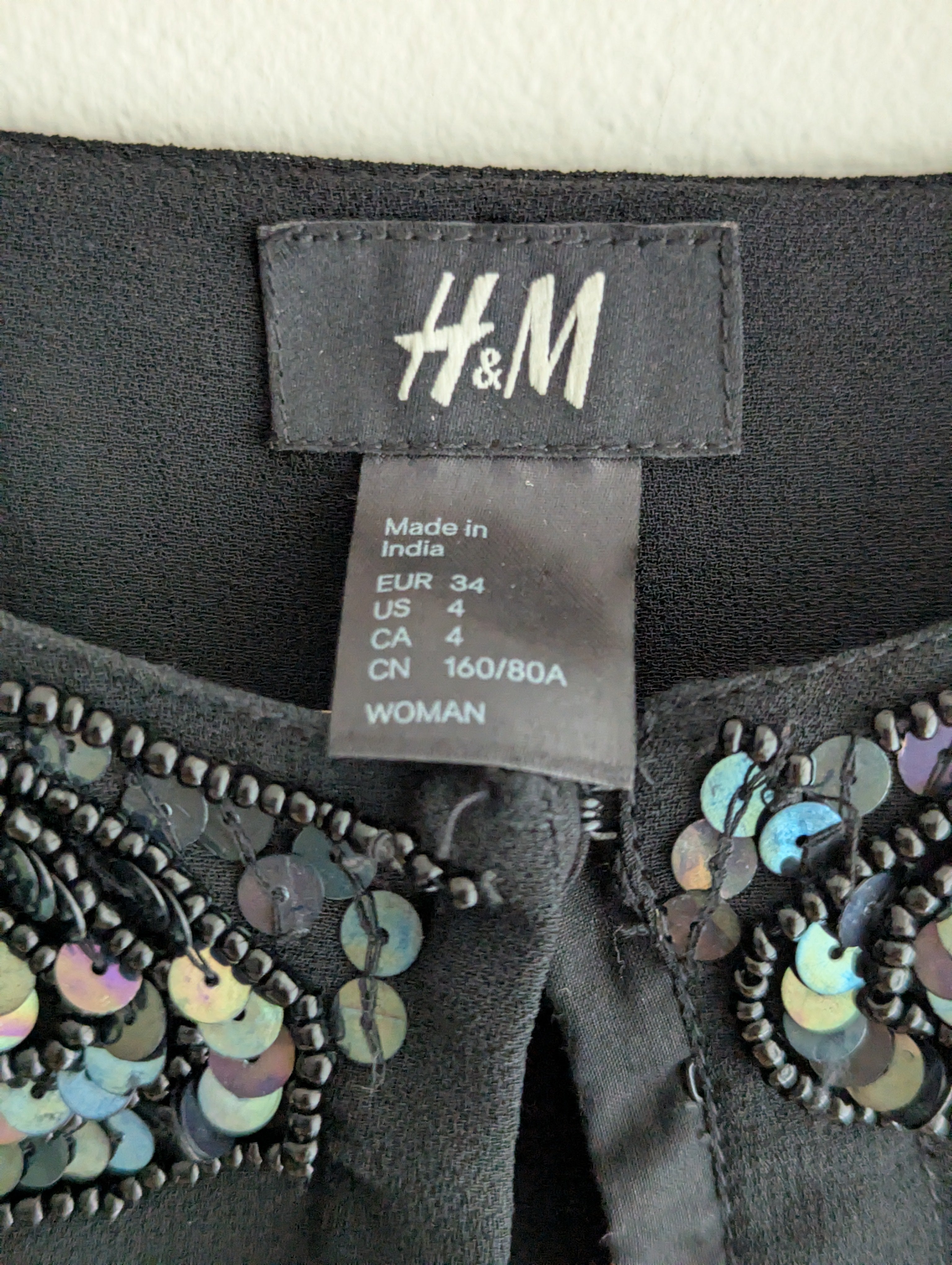 H&M Sequin Black Top