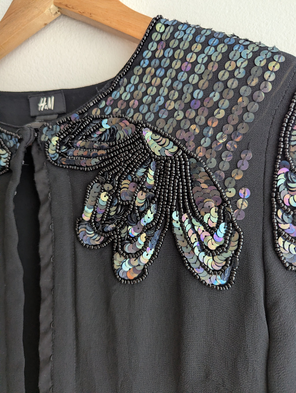 H&M Sequin Black Top