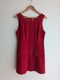 Red Wool Shift Dress