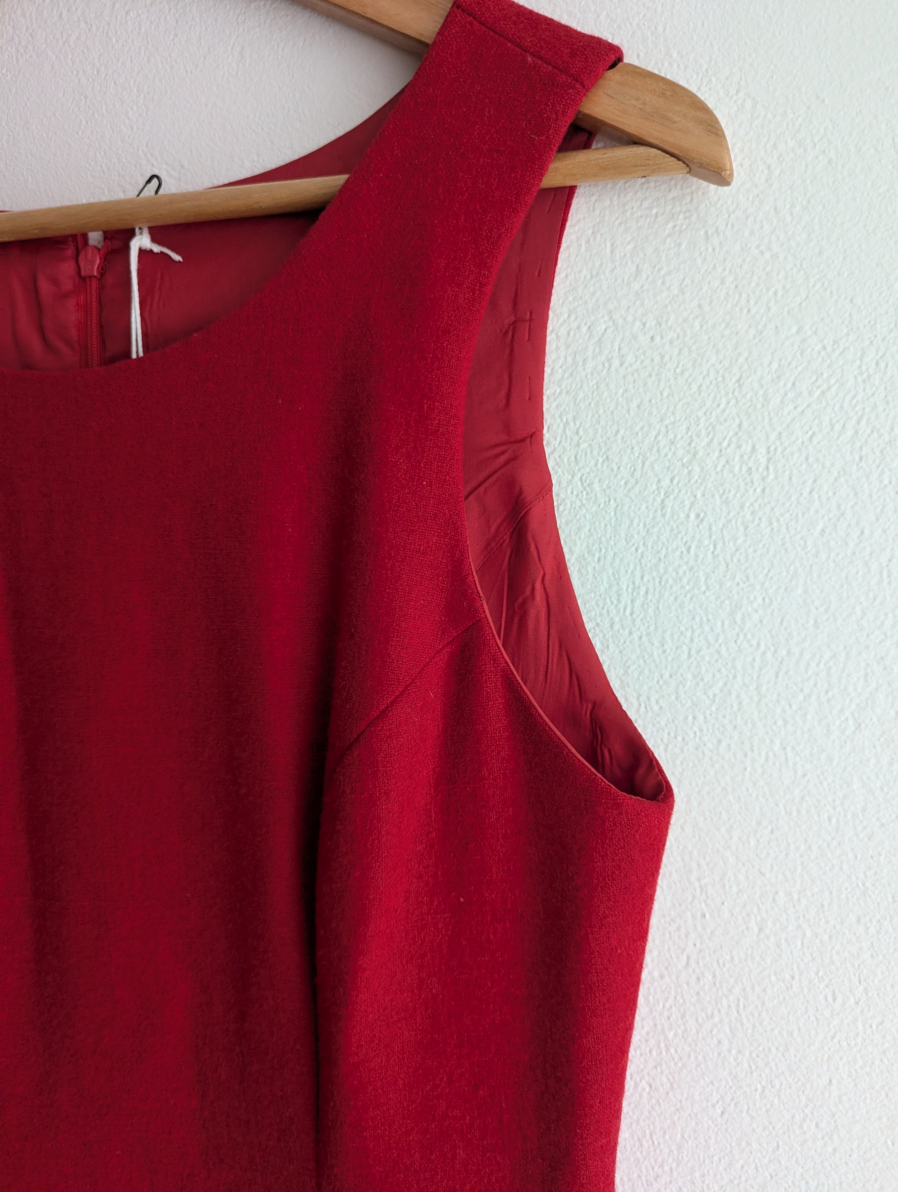 Red Wool Shift Dress