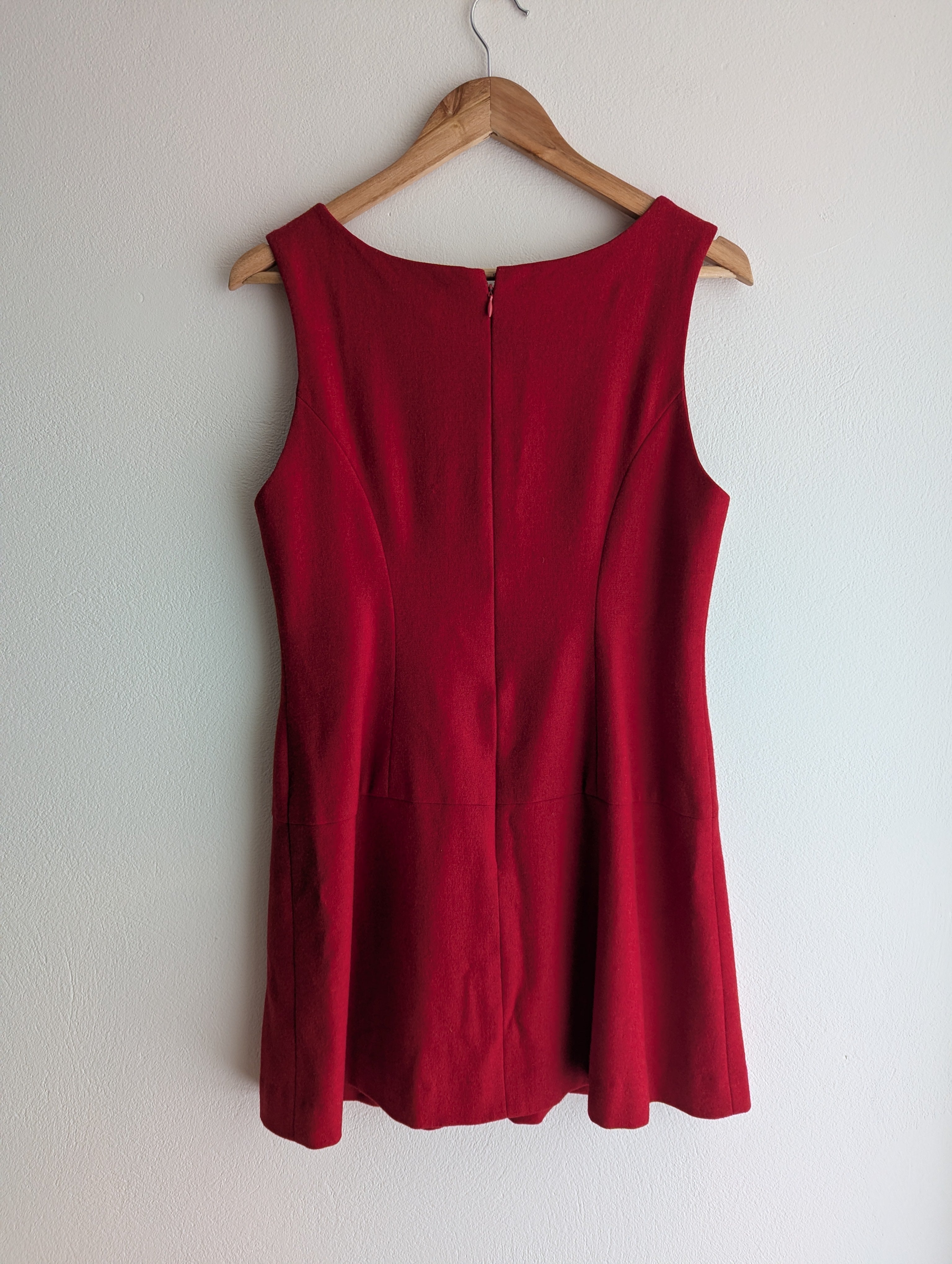 Red Wool Shift Dress