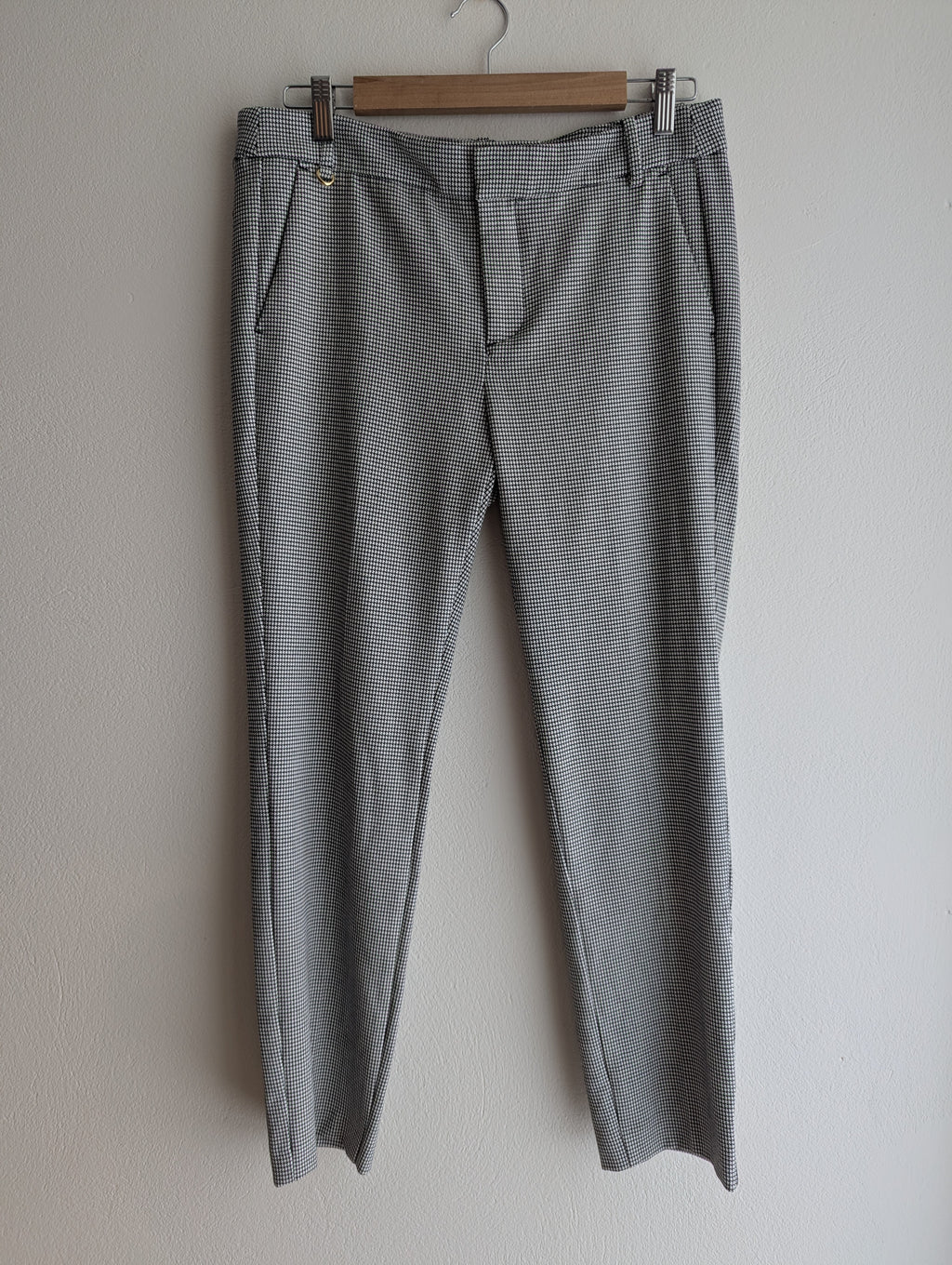 Zara Houndstooth Stretch Trousers