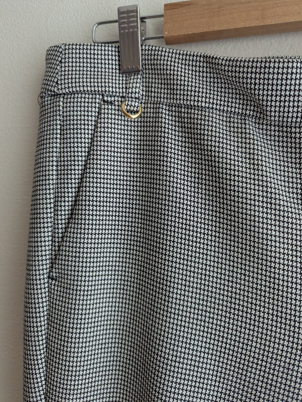 Zara Houndstooth Stretch Trousers
