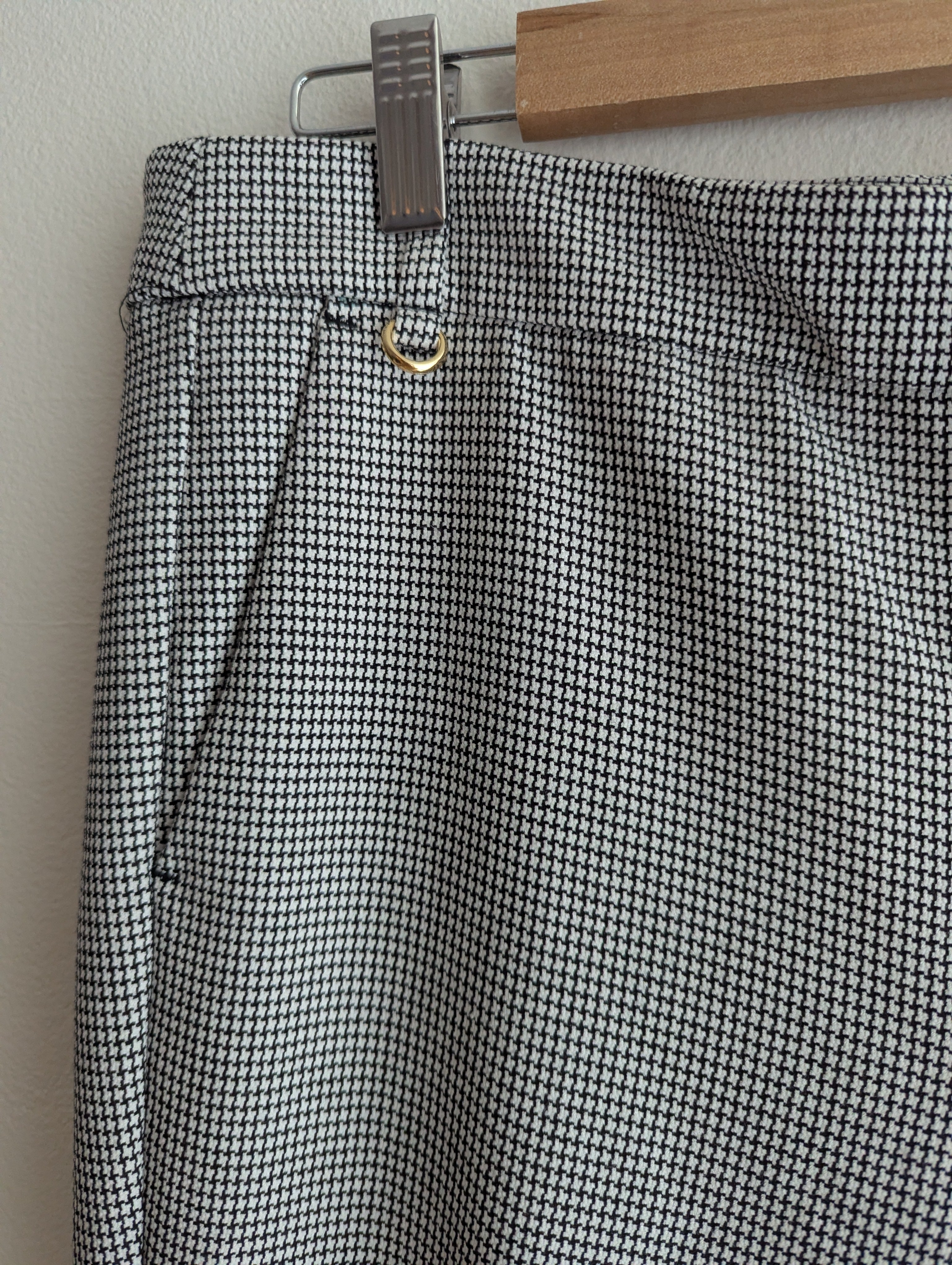Zara Houndstooth Stretch Trousers