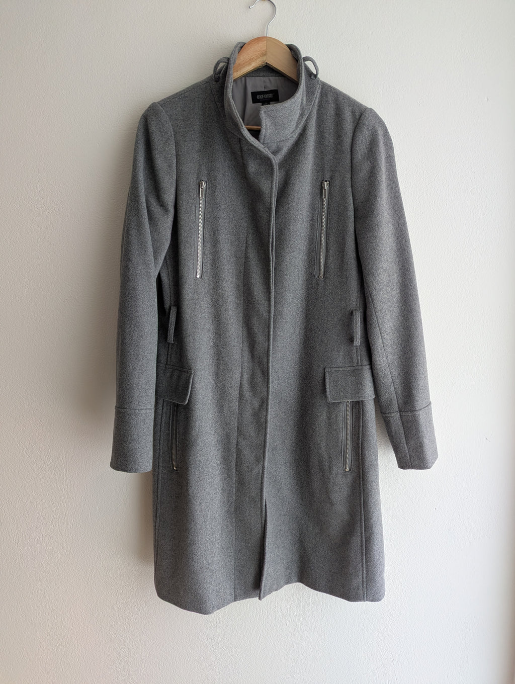 Oxford Wool Blend Grey Coat