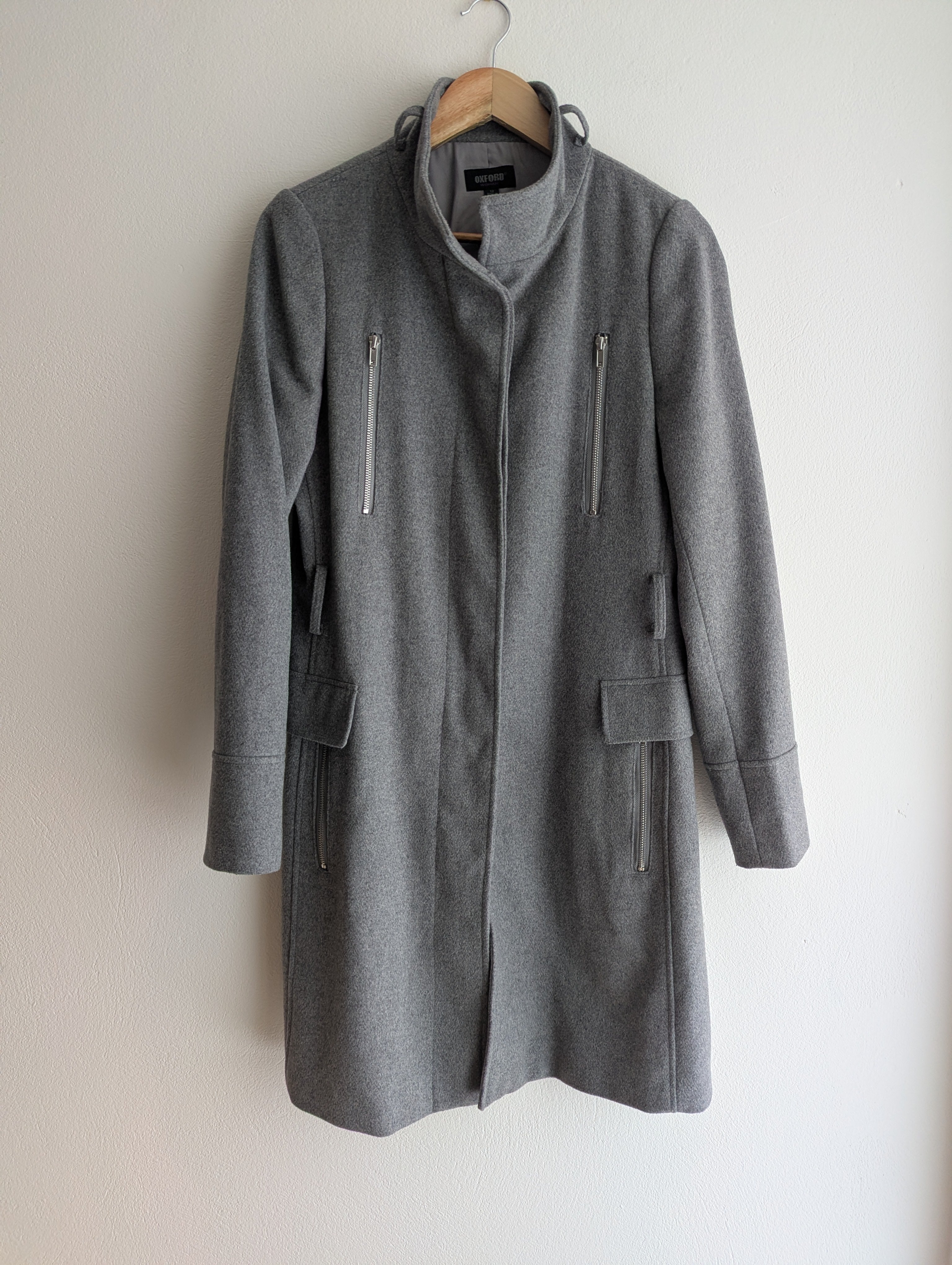 Oxford Wool Blend Grey Coat