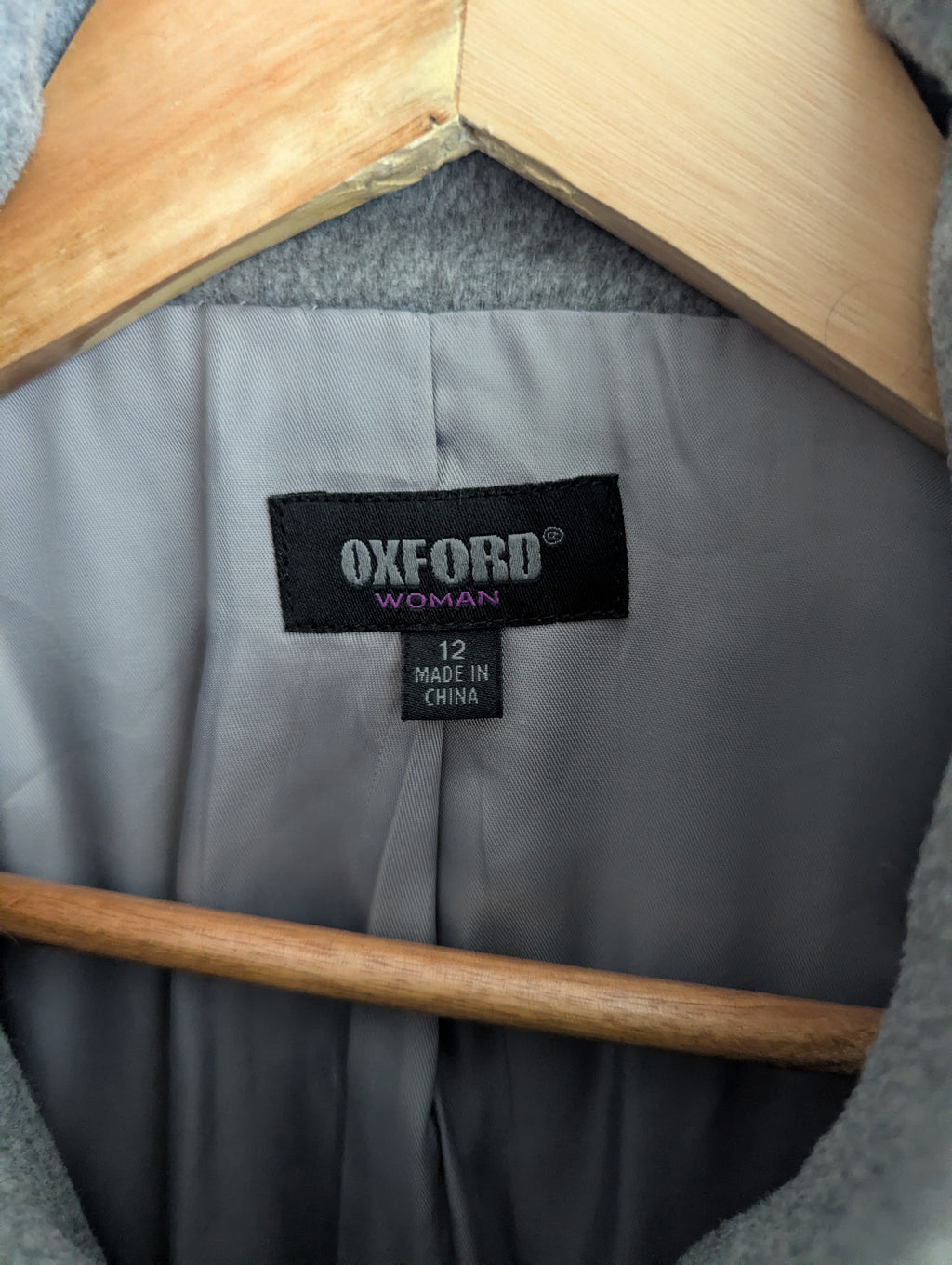 Oxford Wool Blend Grey Coat