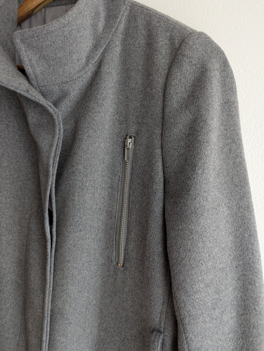 Oxford Wool Blend Grey Coat