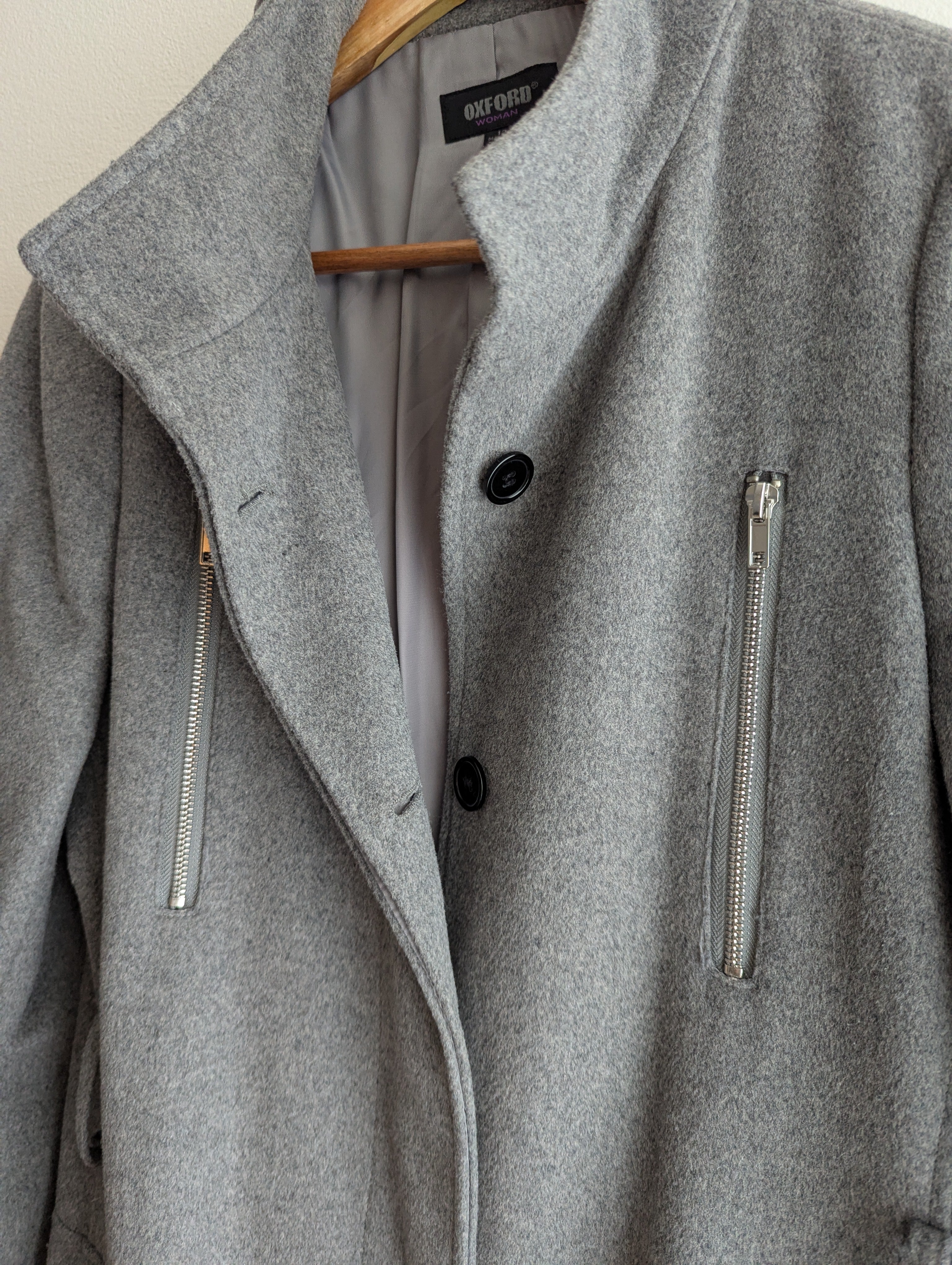 Oxford Wool Blend Grey Coat