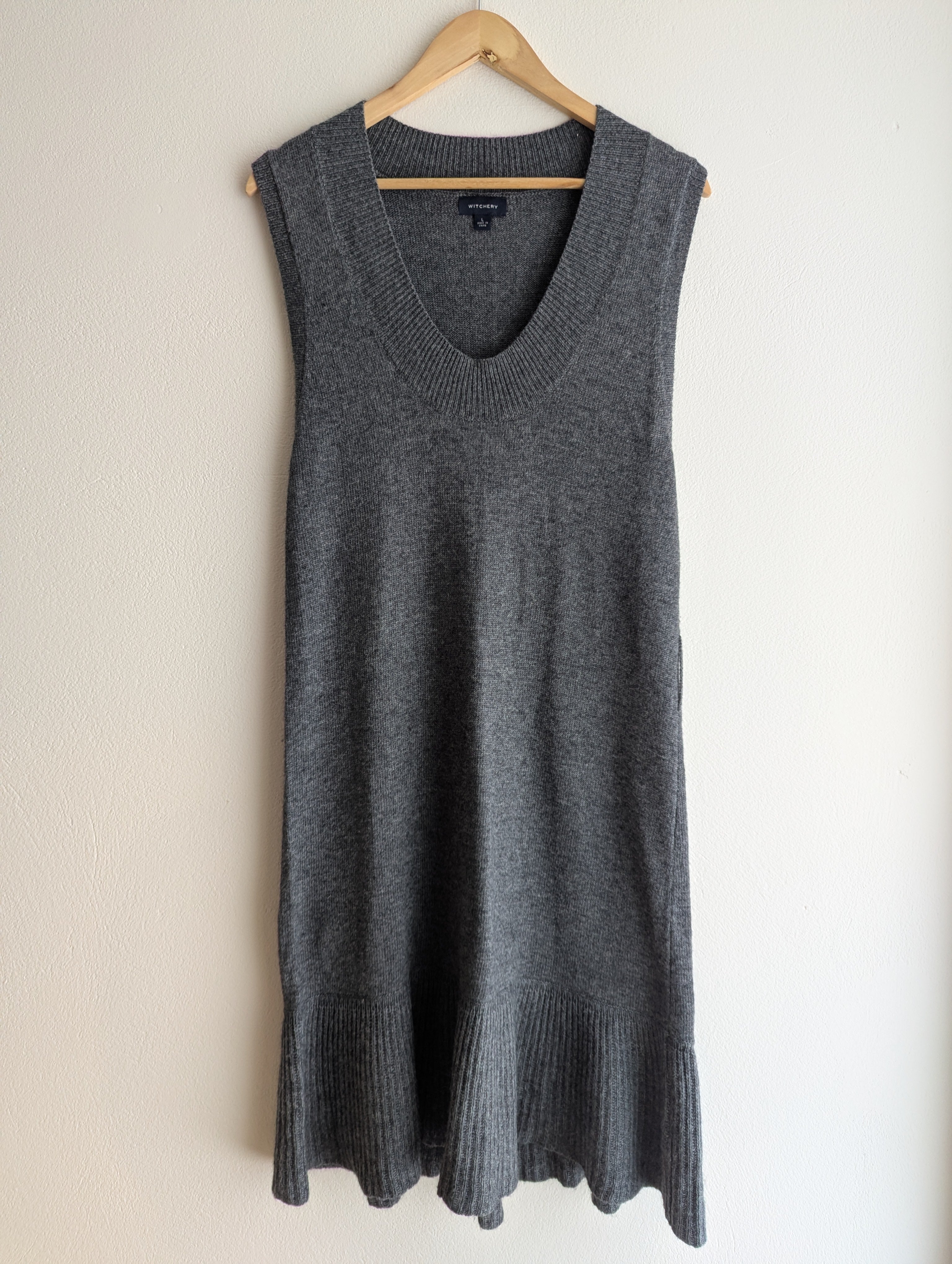 Witchery Wool-Blend Knit Vest Dress