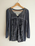 Anthropology Velvet Floral Top