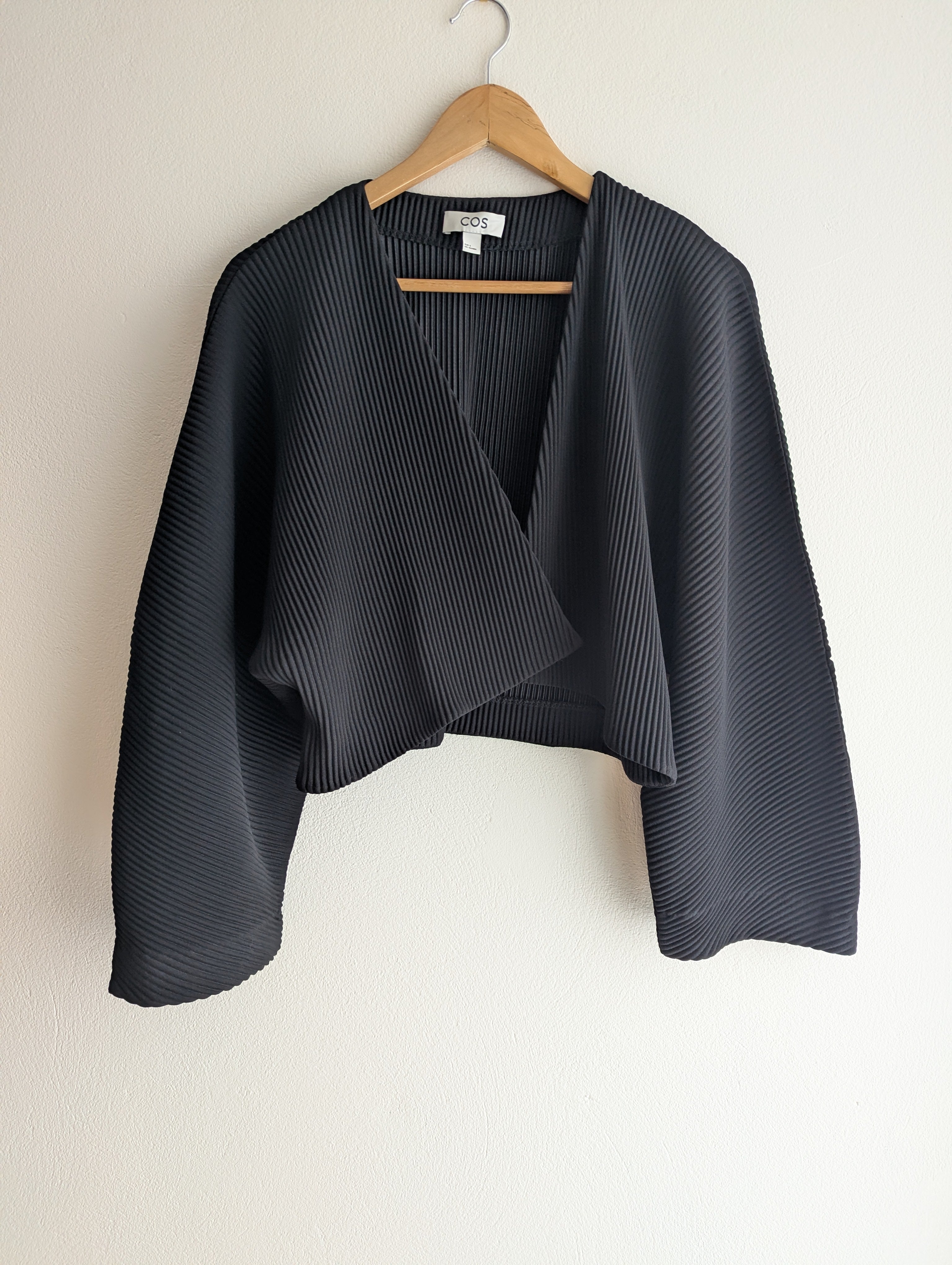 COS Textured Black Open Jacket
